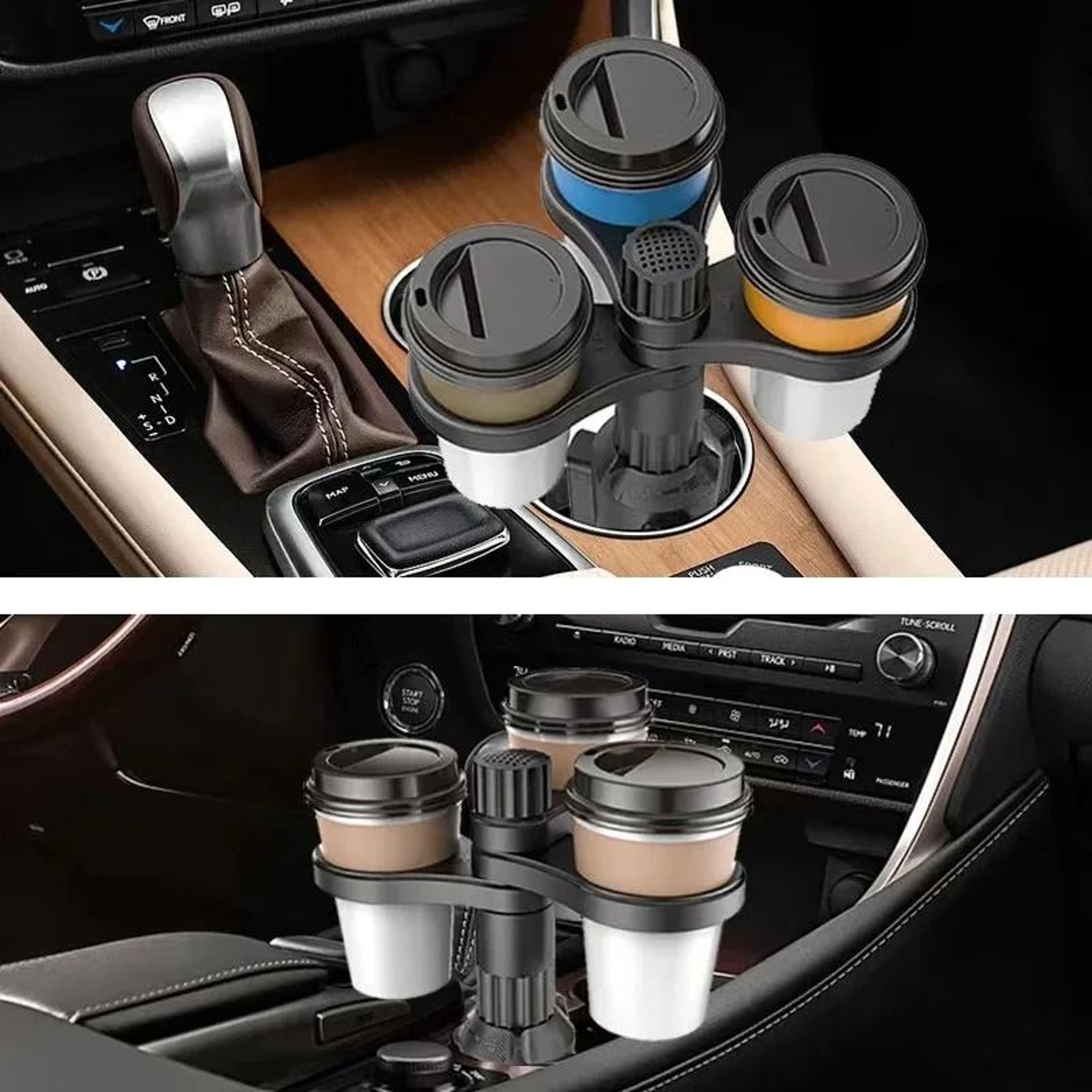 360 Rotating Car Cup Holder Expander  Adjustable Base Beverage Bottle Bracket  Insert Support 2