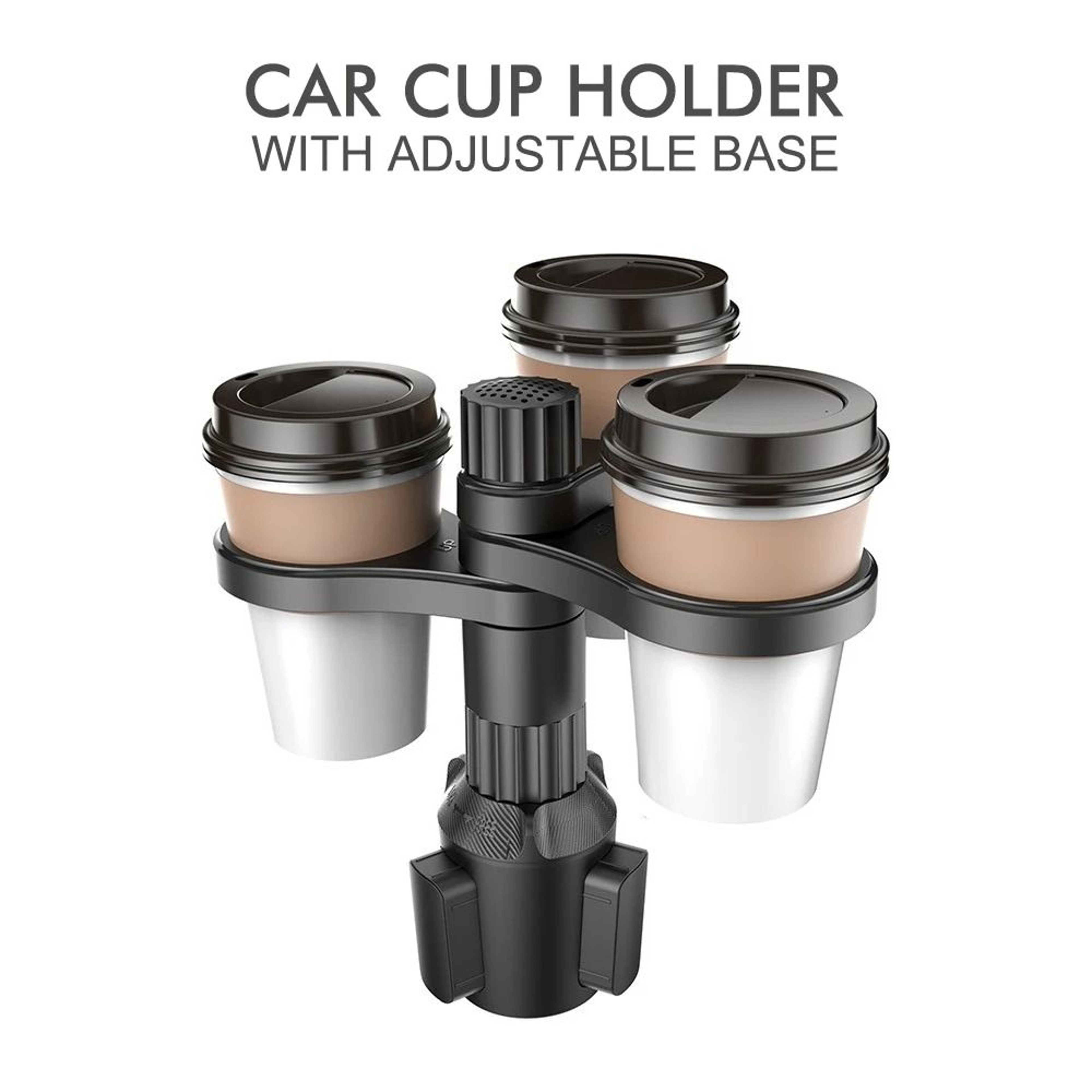 3In1 Rotating Car Cup Holder Expander  Adjustable MultiDrink Support  Beverage Bottle Bracket 1