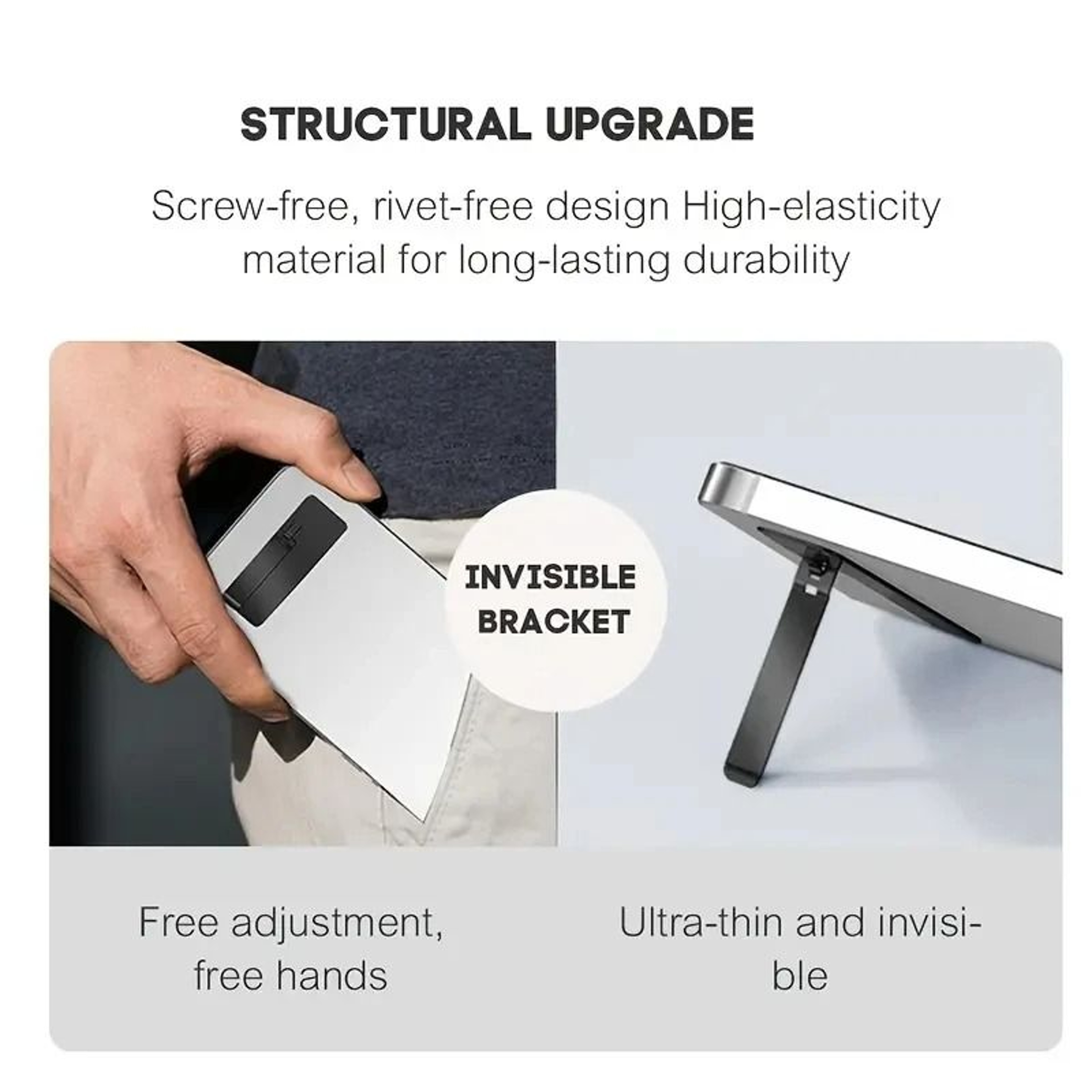 Universal Portable Stainless Steel Kickstand  Foldable  Adjustable UltraSlim Smartphone Stand 4