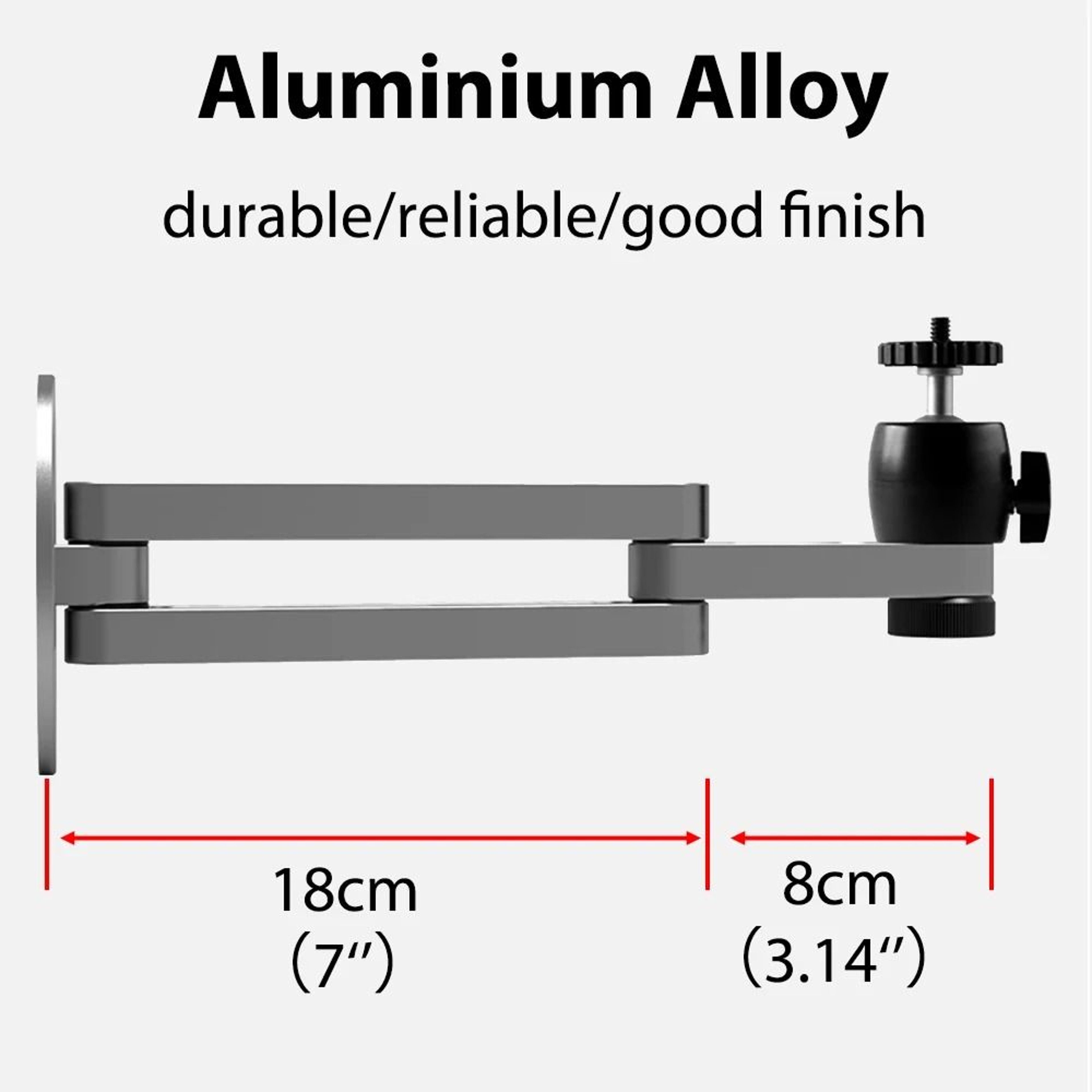 Foldable Projector Wall Mount  Durable Aluminum Alloy Adjustable Stand With 14 Thread Ball Head 3