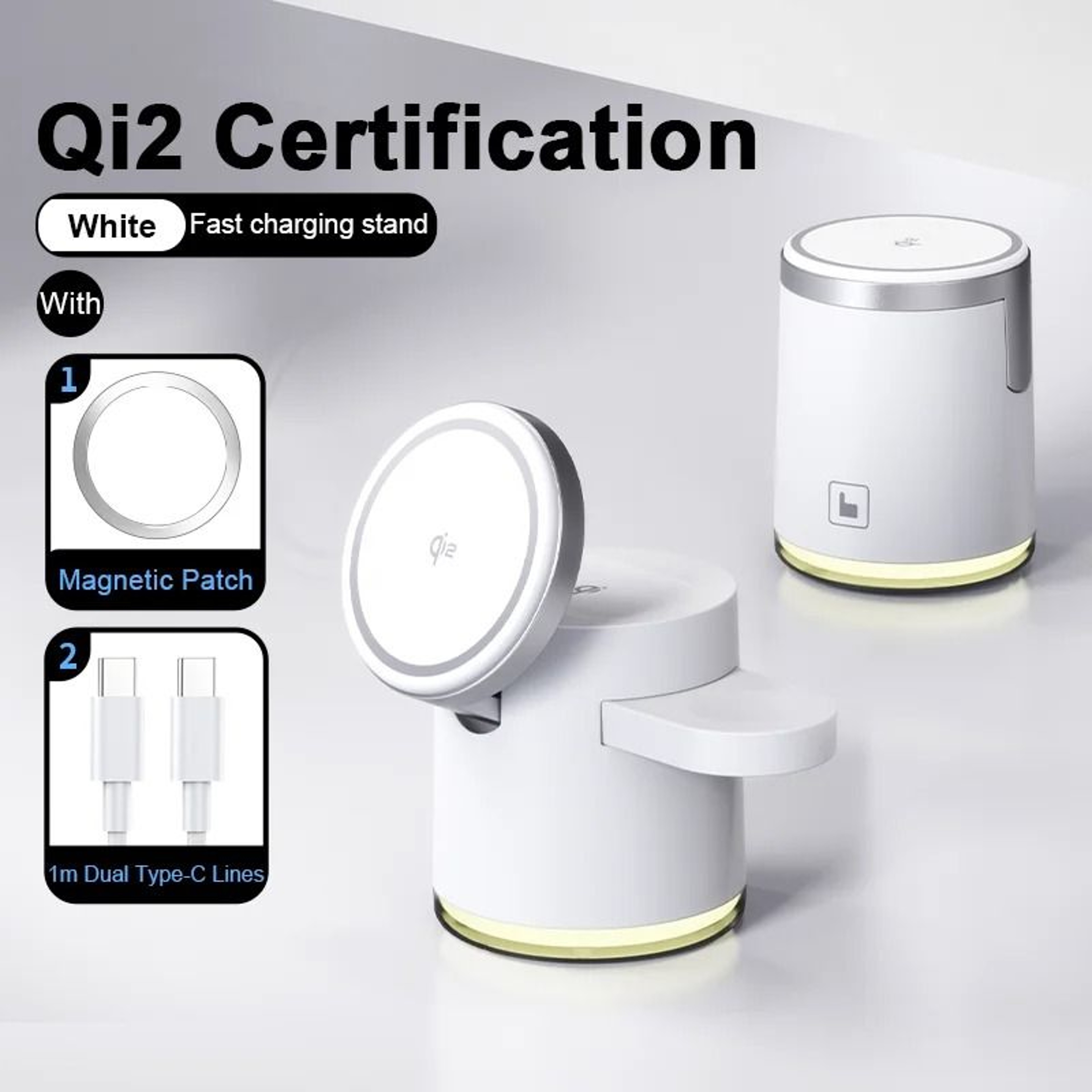 Qi2 Certified 3in1 Fast Wireless Charging Station  Foldable Magnetic Dock For IPhone 16  Apple Watc 7