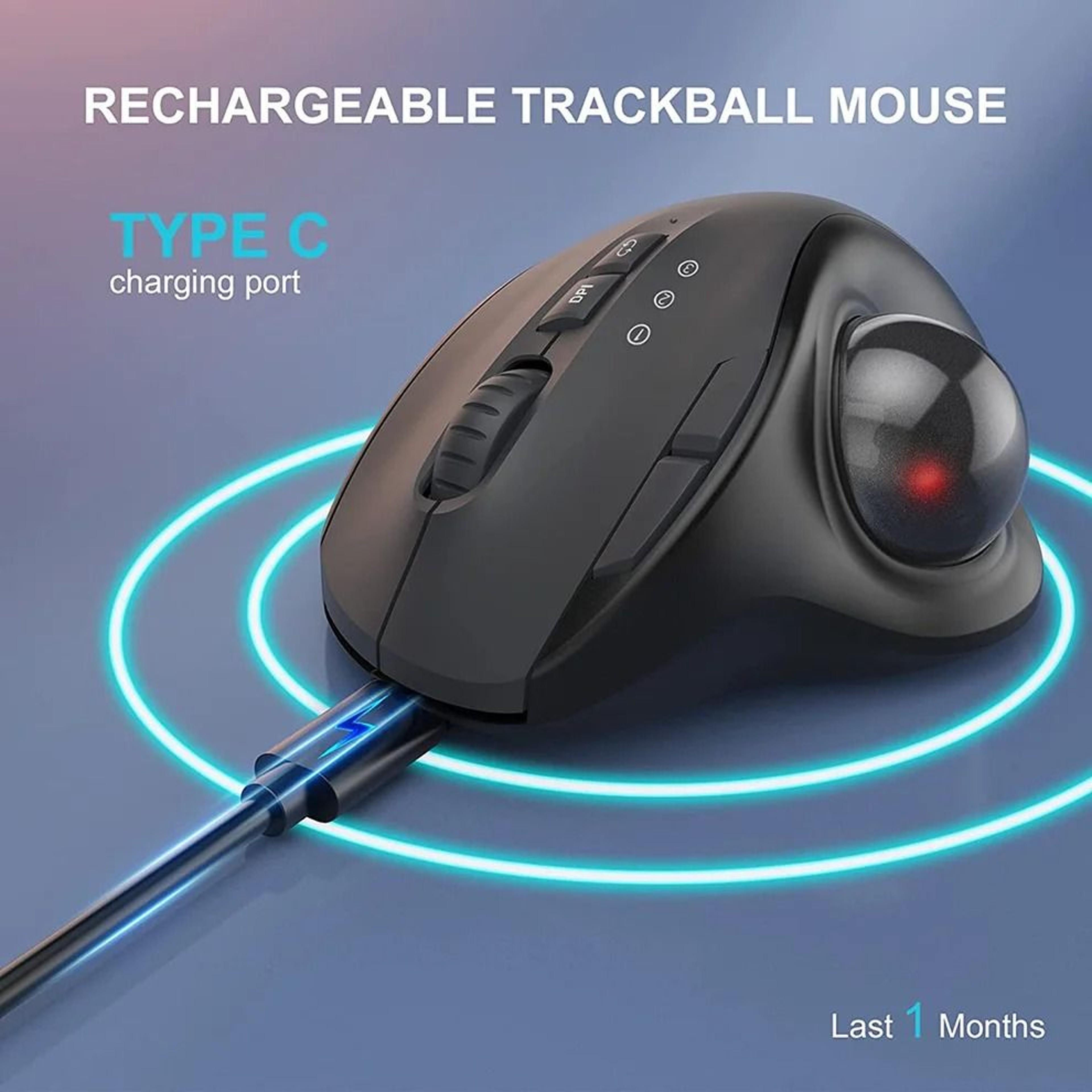 Jomaa Ergonomic Wireless Trackball Mouse  Rechargeable DualMode Bluetooth  24G Thumb Control Mouse 4