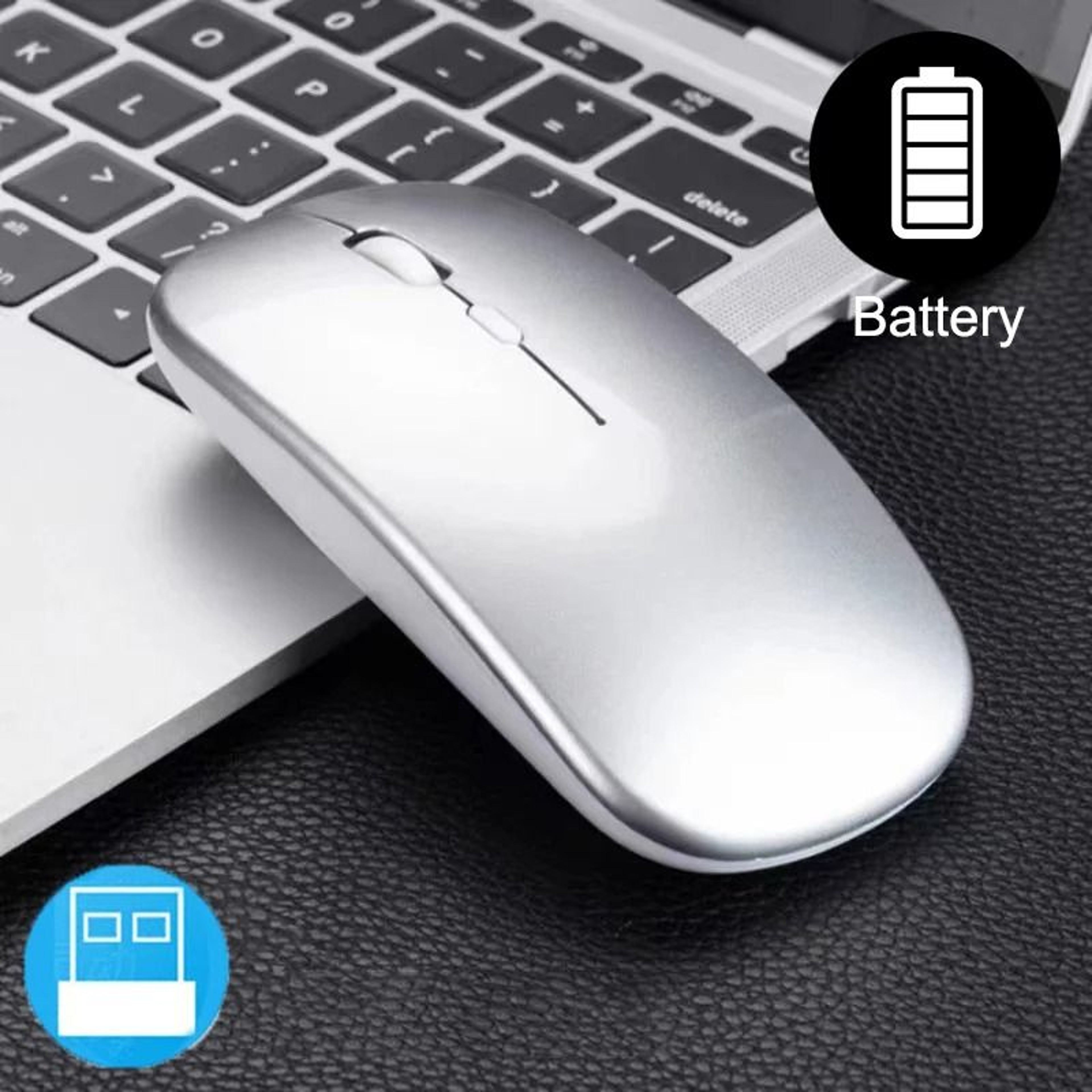 Slim Wireless Optical Mouse  1600DPI Ergonomic Quiet Mouse For Office  Gaming 8