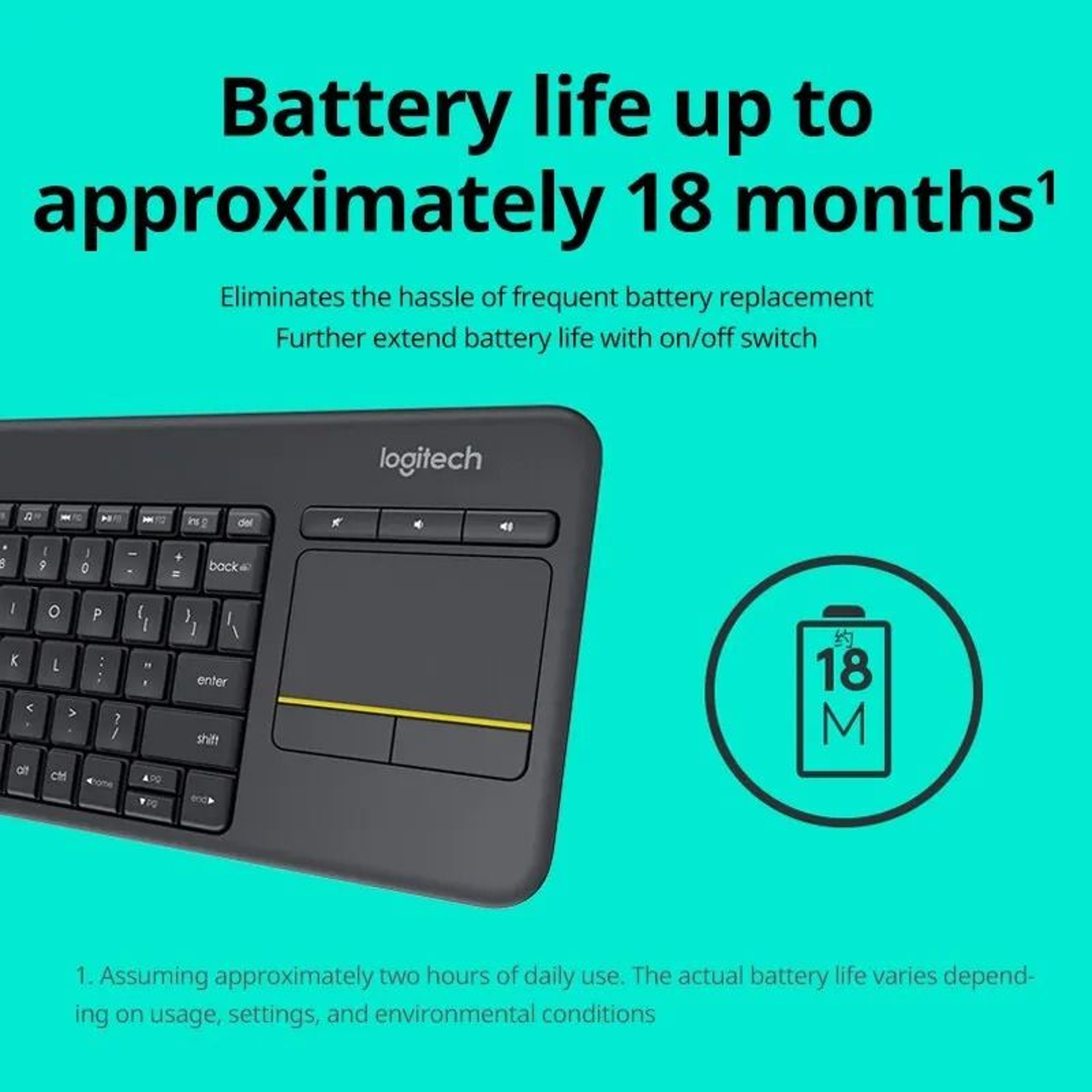 Logitech K400 Plus Wireless Touch Keyboard  Integrated Touchpad For Android Smart TV  Laptops 3