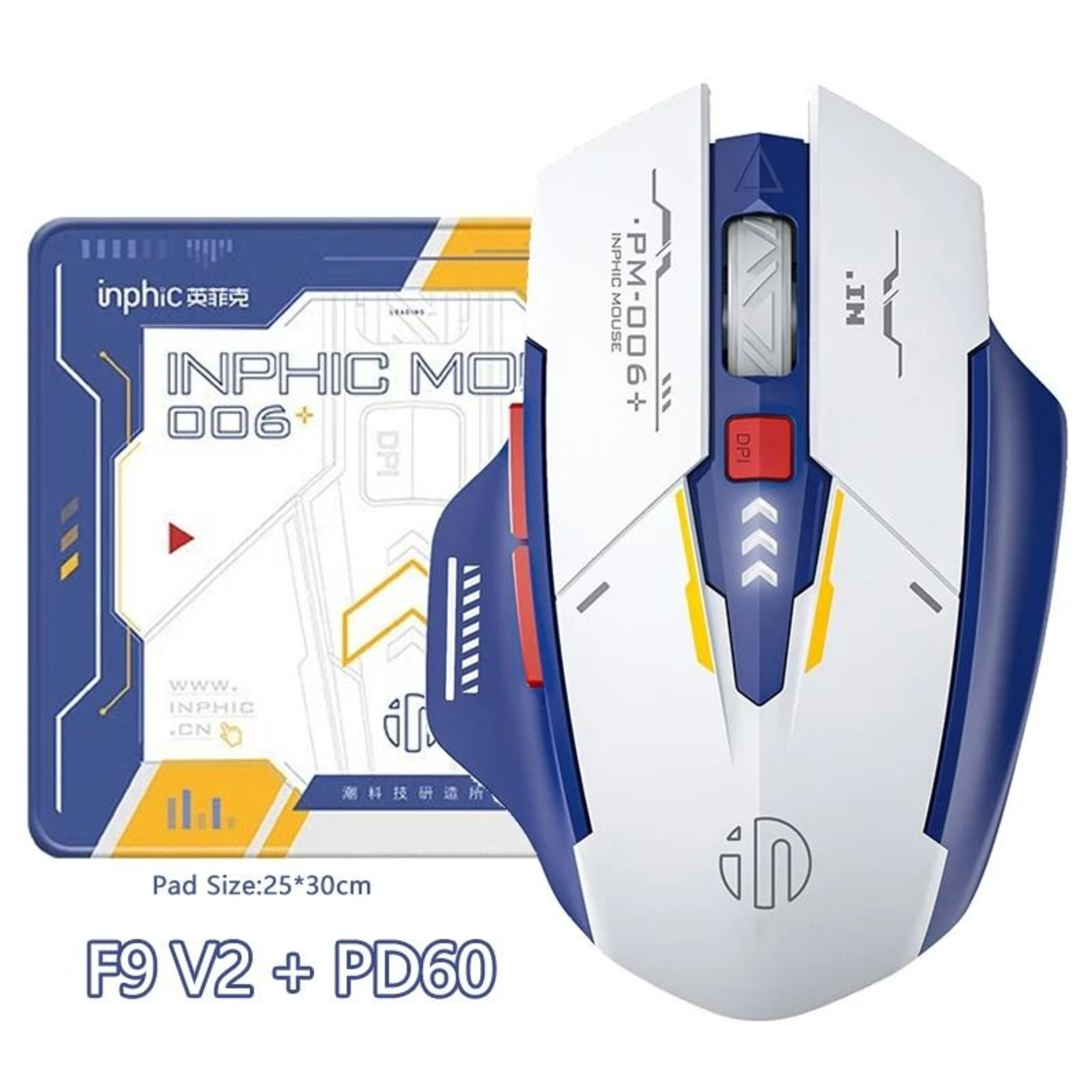 Inphic F9 Wireless Gaming Mouse  Rechargeable Battery Display  Mecha Design For PC 10