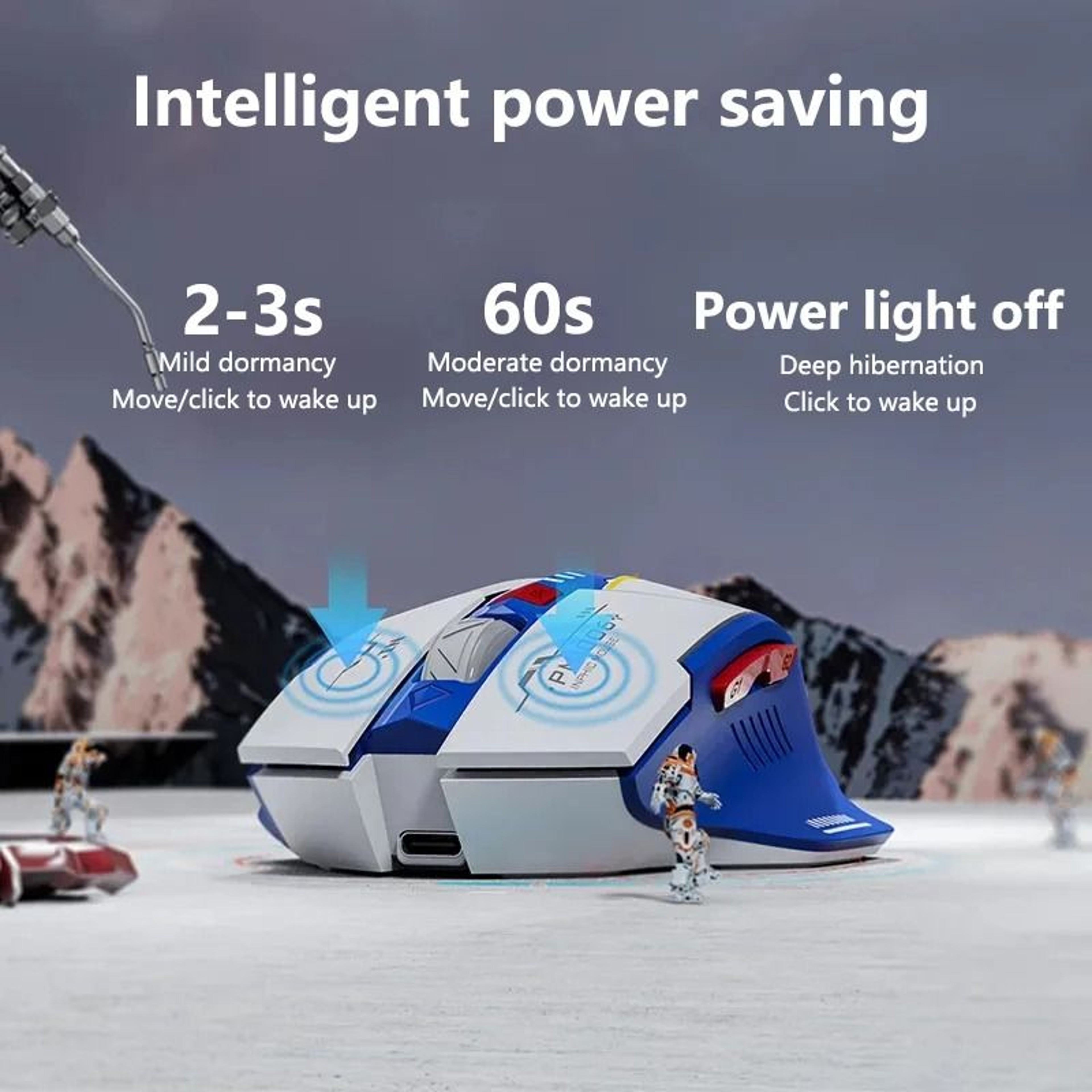 Inphic F9 Wireless Gaming Mouse  Rechargeable Battery Display  Mecha Design For PC 2