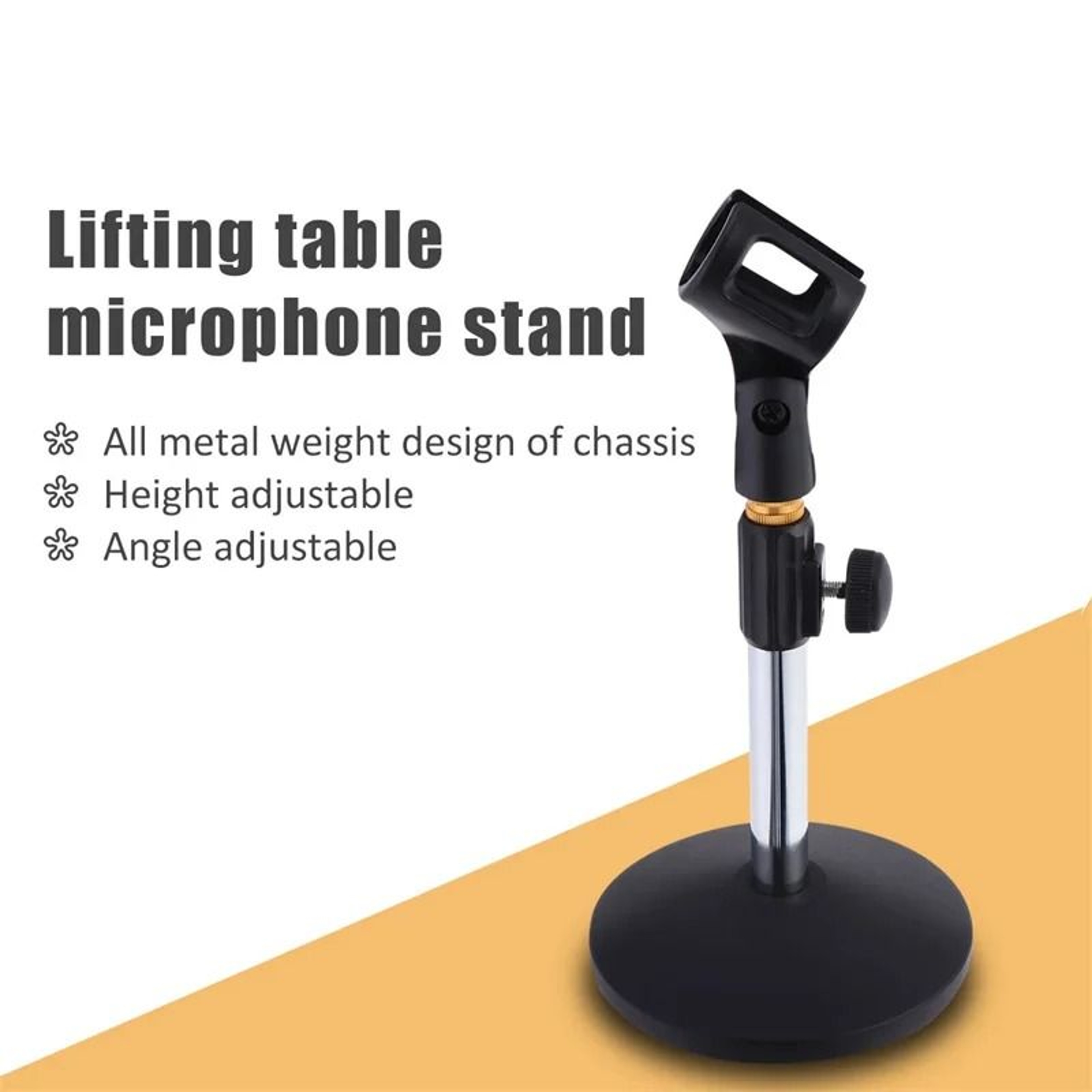 Universal Adjustable Desktop Microphone Stand  Portable Pedestal Mic Holder For Speeches  Live Stre 0