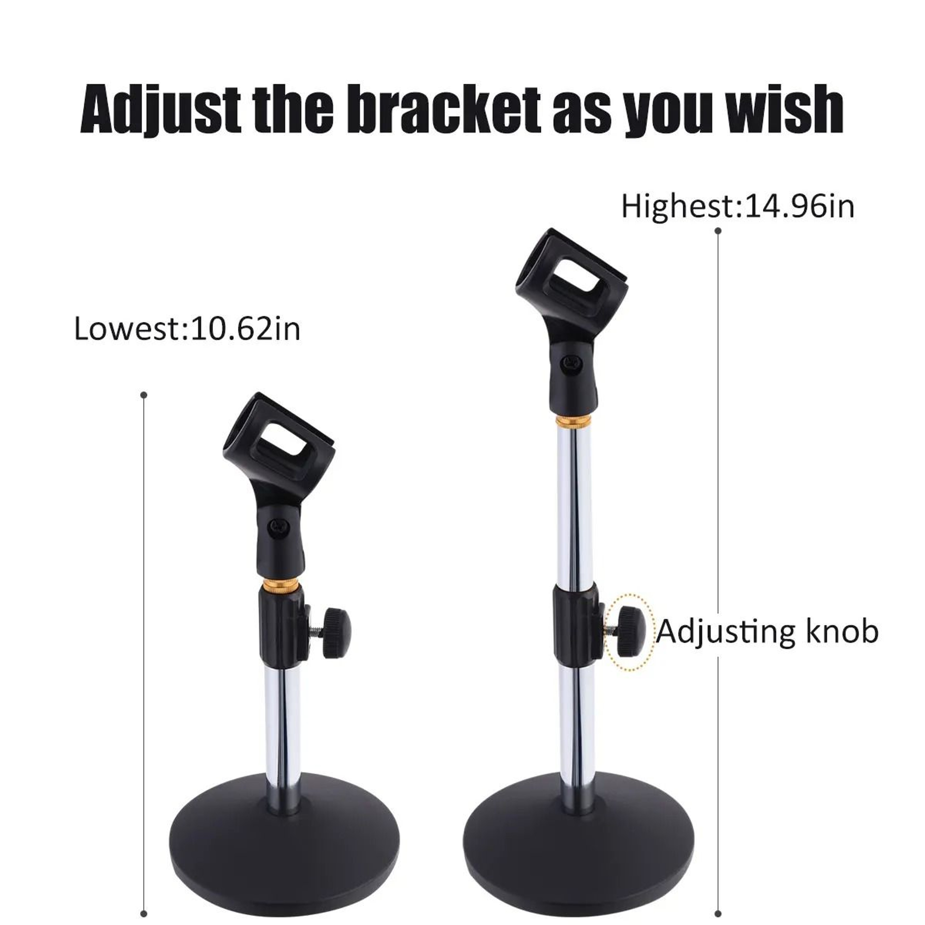 Universal Adjustable Desktop Microphone Stand  Portable Pedestal Mic Holder For Speeches  Live Stre 2