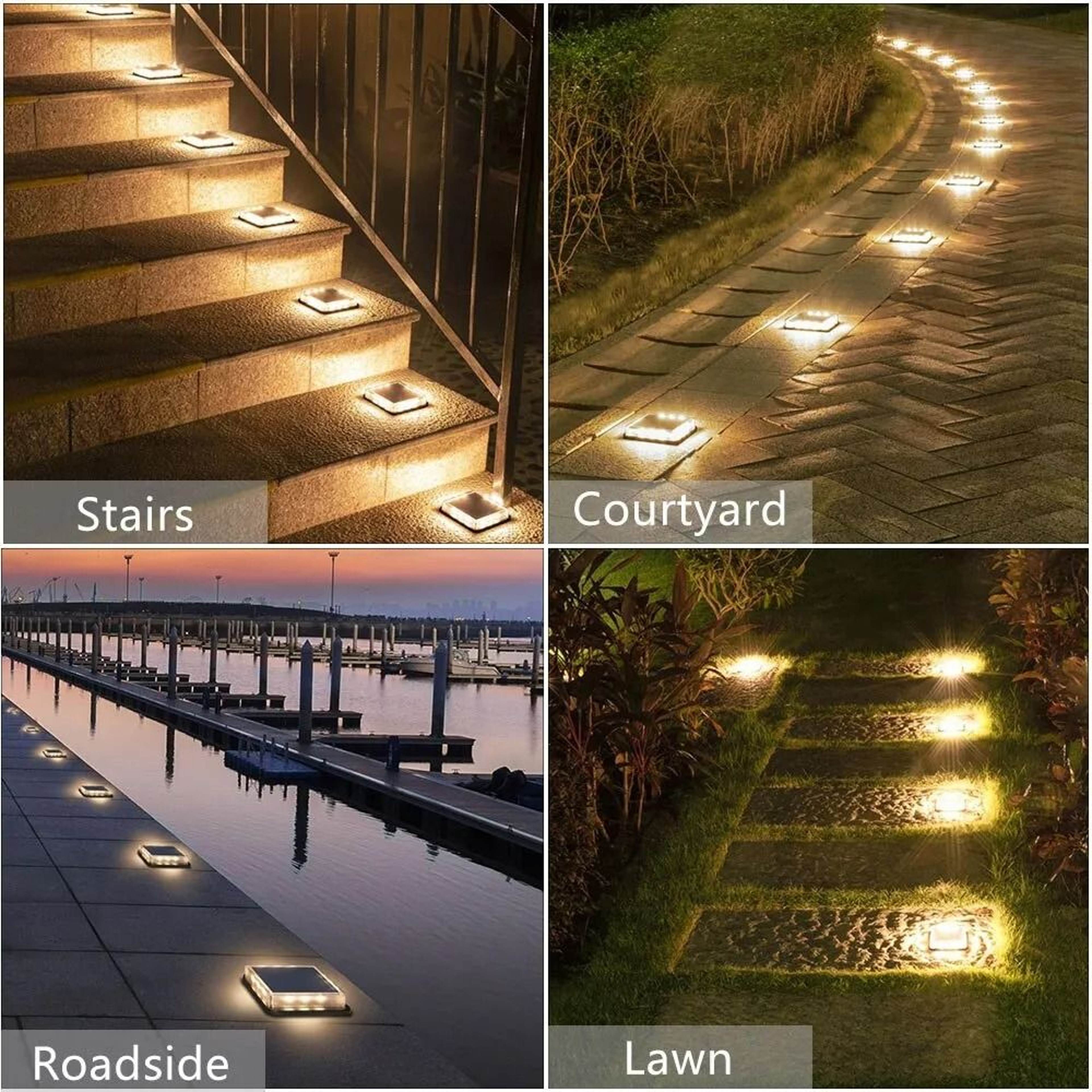 12 LED Solar Deck Lights  HighEfficiency Outdoor Step  Stair Lamps For Garden Decoration 4