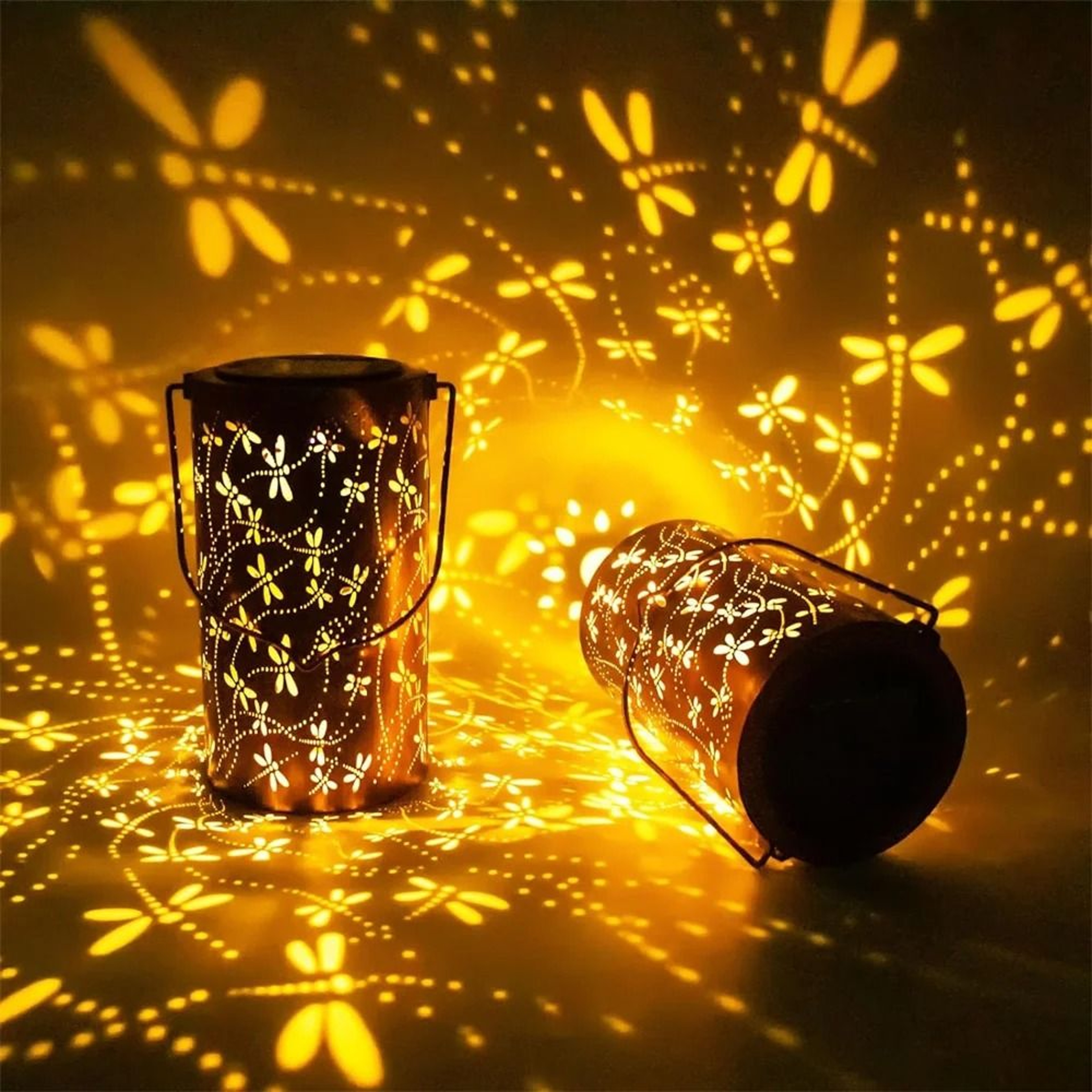 Hanging Butterfly Solar Lantern  Waterproof Decorative Metal LED Light For Yard  Porch 5