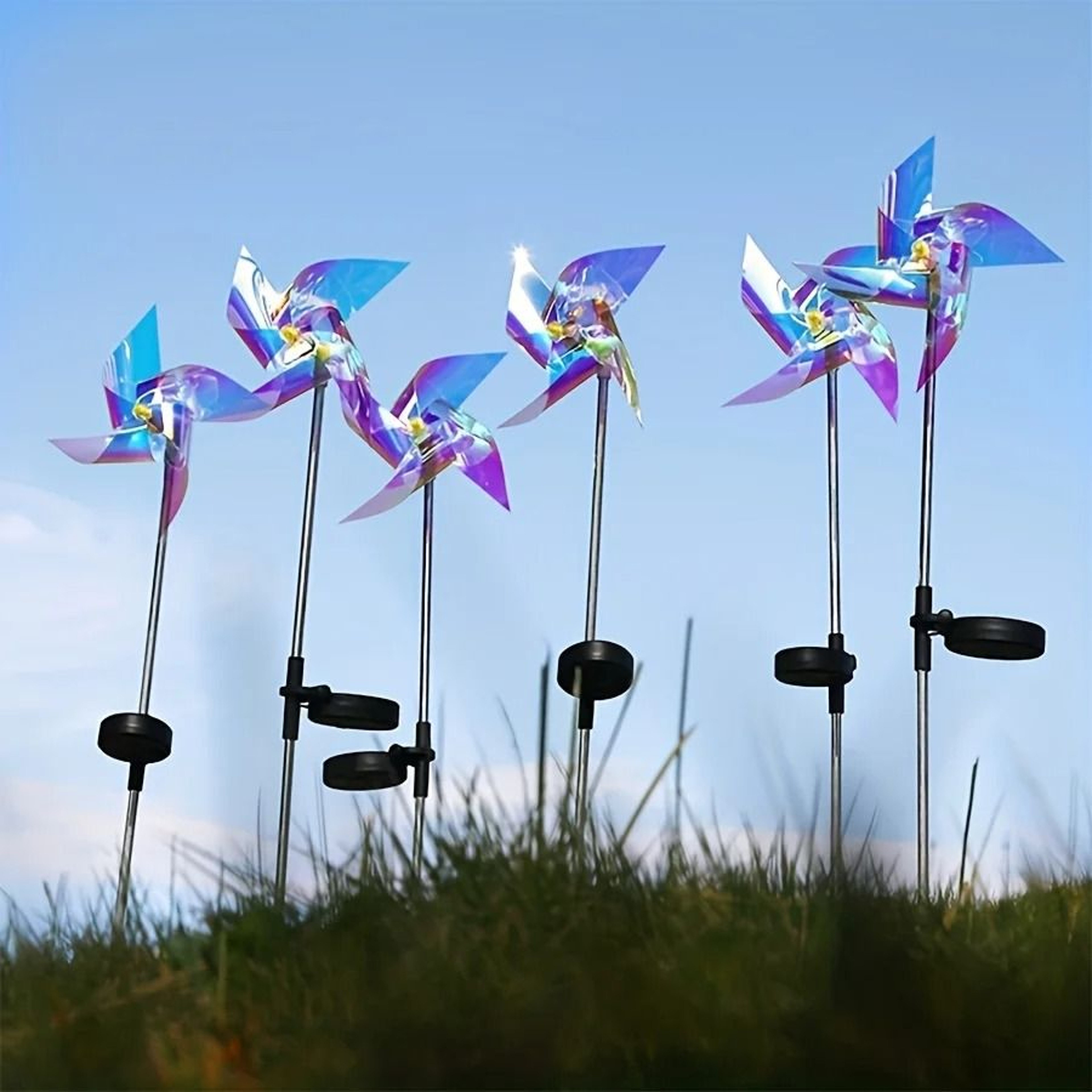 Solar Laser Magic Color Windmill Lamp  Luminous LED Windmill For Outdoor Courtyard  Lawn 2