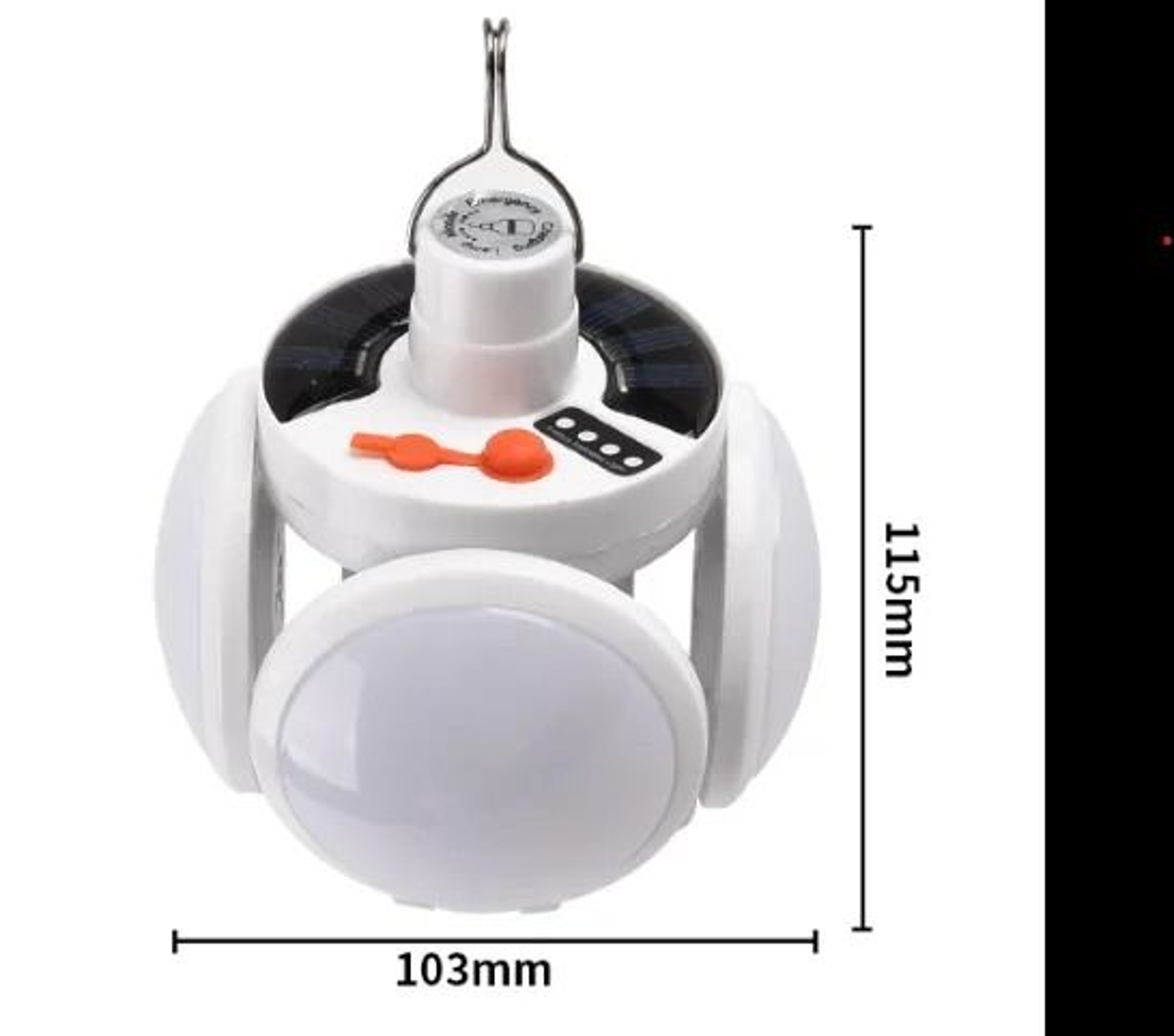 Solar USB Foldable Spherical Light  Portable 5Mode Emergency Flashlight For Outdoor  Office 6