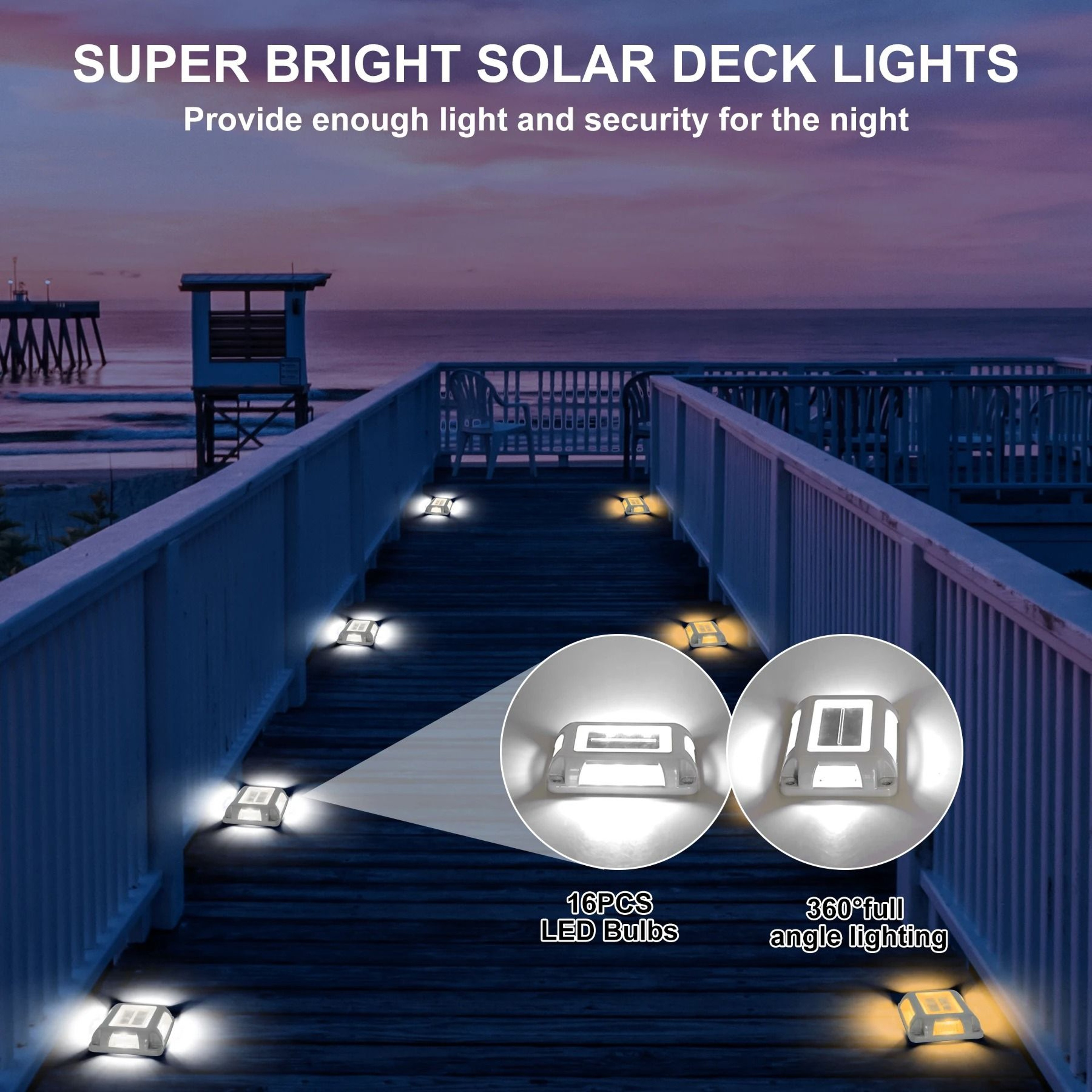 HeavyDuty Solar Ground Deck Light  IP65 Waterproof 16LED Driveway  Step Marker 5
