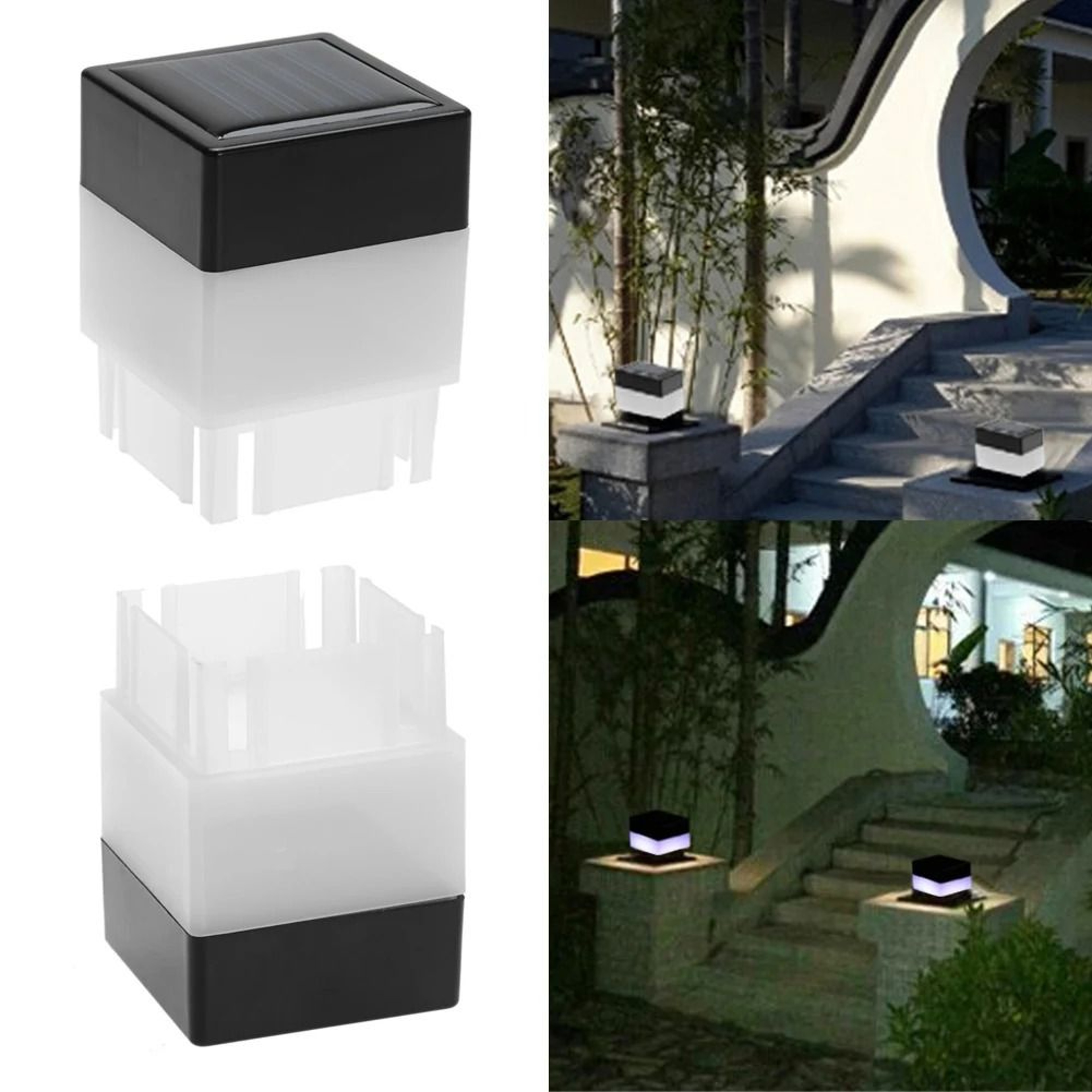 LED Solar Column Head Light  Outdoor Powered Pillar Lamp For Fence  Gate Post Decor 0