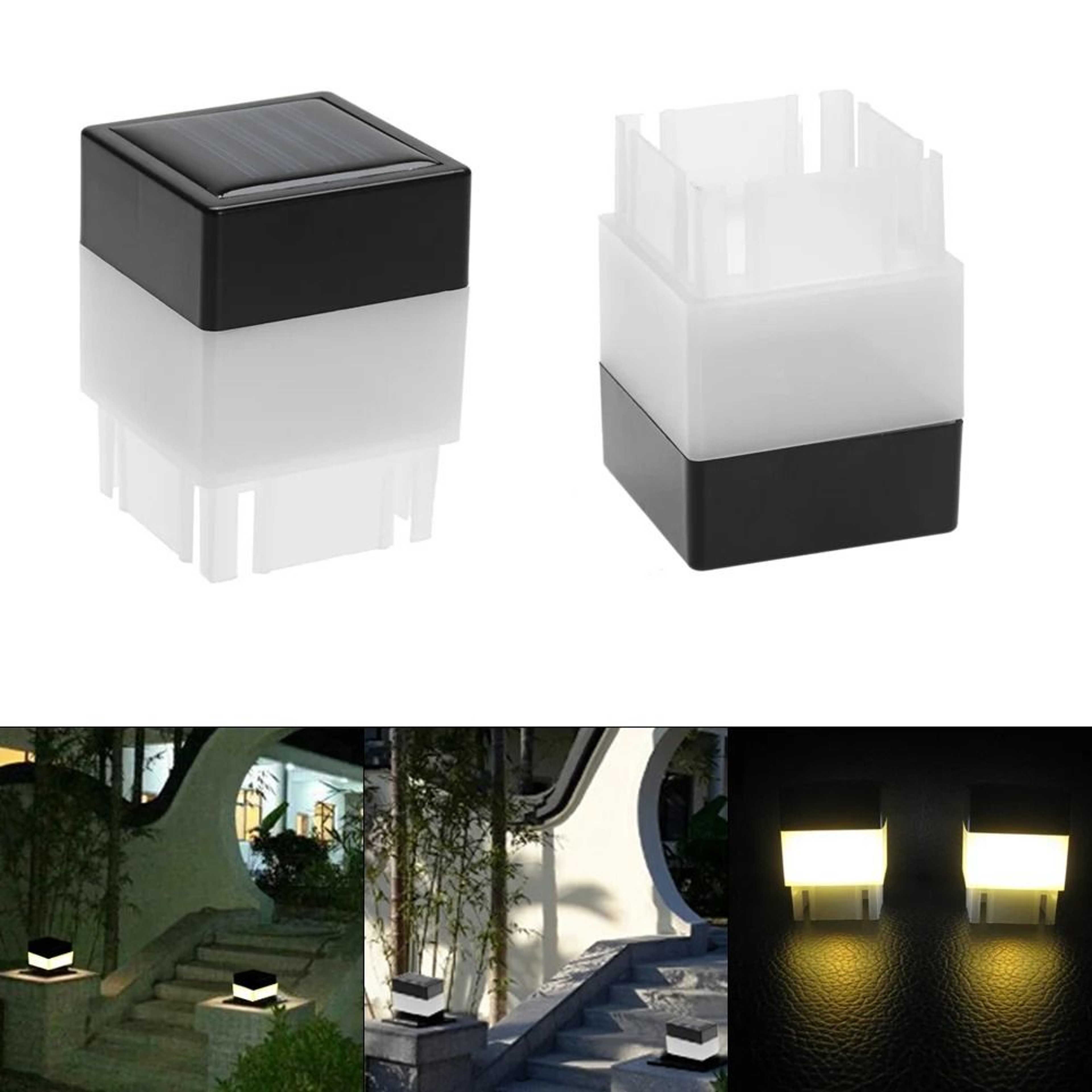 LED Solar Column Head Light  Outdoor Powered Pillar Lamp For Fence  Gate Post Decor 5