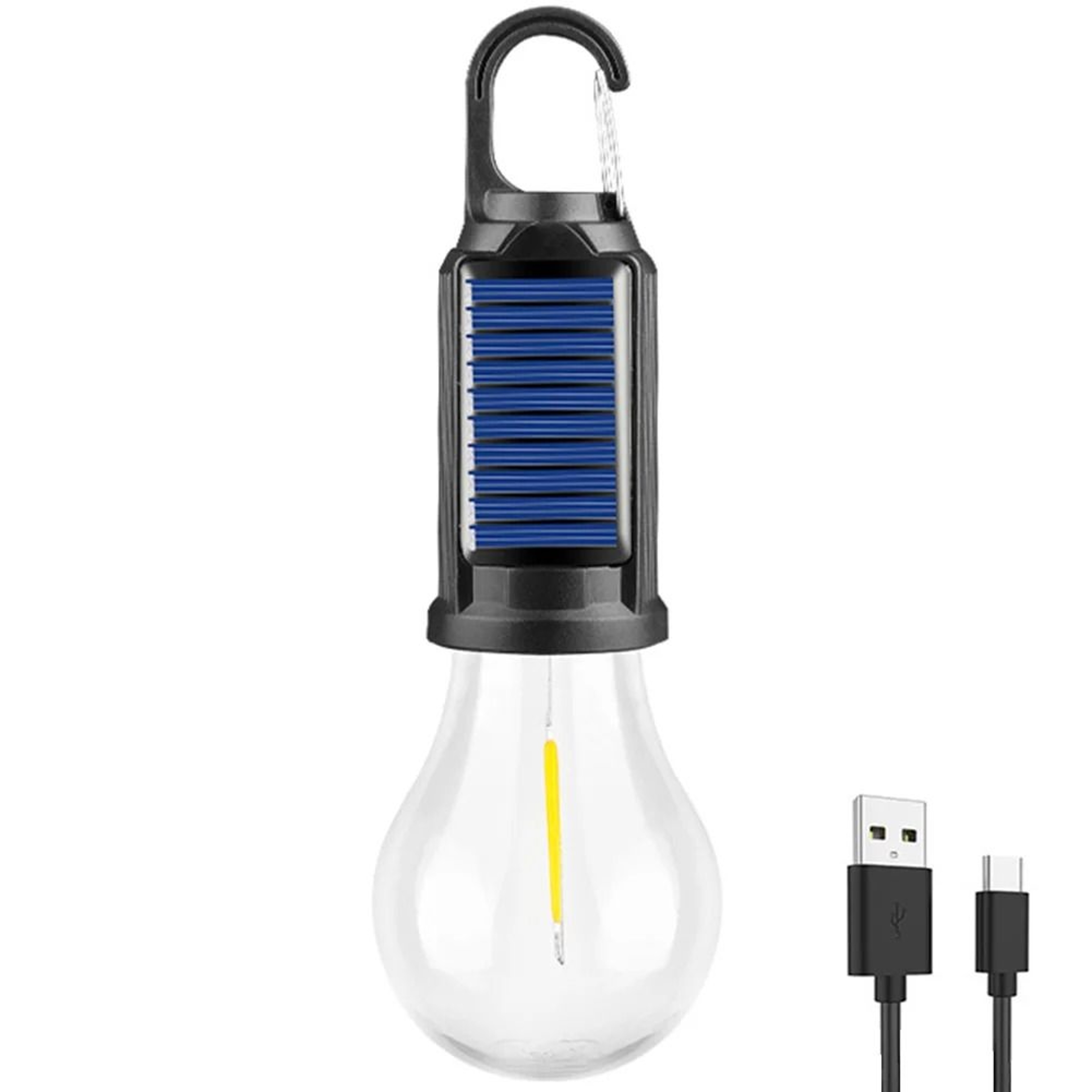 Solar Powered LED Camping Lantern  Waterproof Handheld 100LM Light With USB Charging For Outdoor BB 8