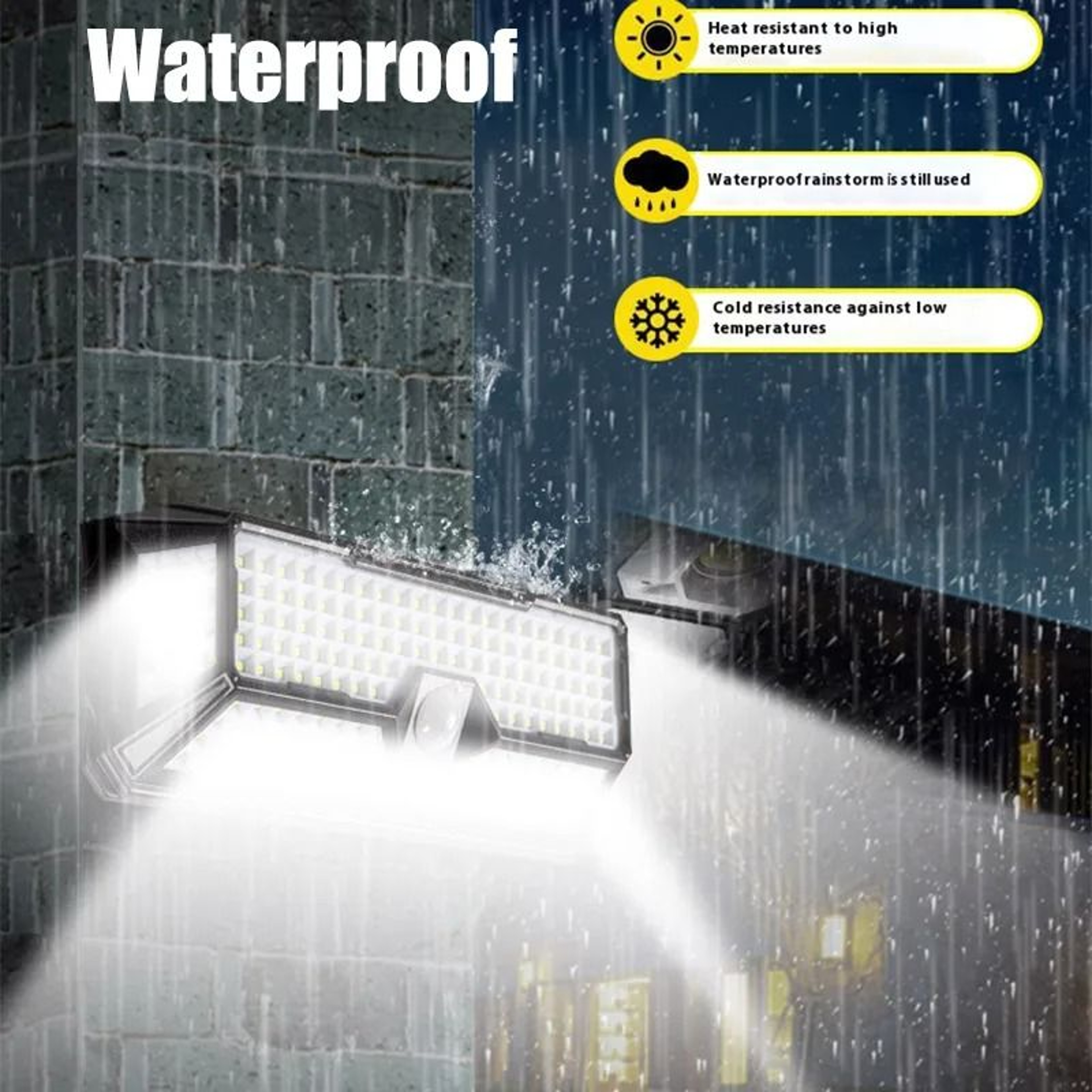 202LED Solar Induction Wall Lamp  IP65 Waterproof Human Body Sensor Security Light With 3 Modes 4