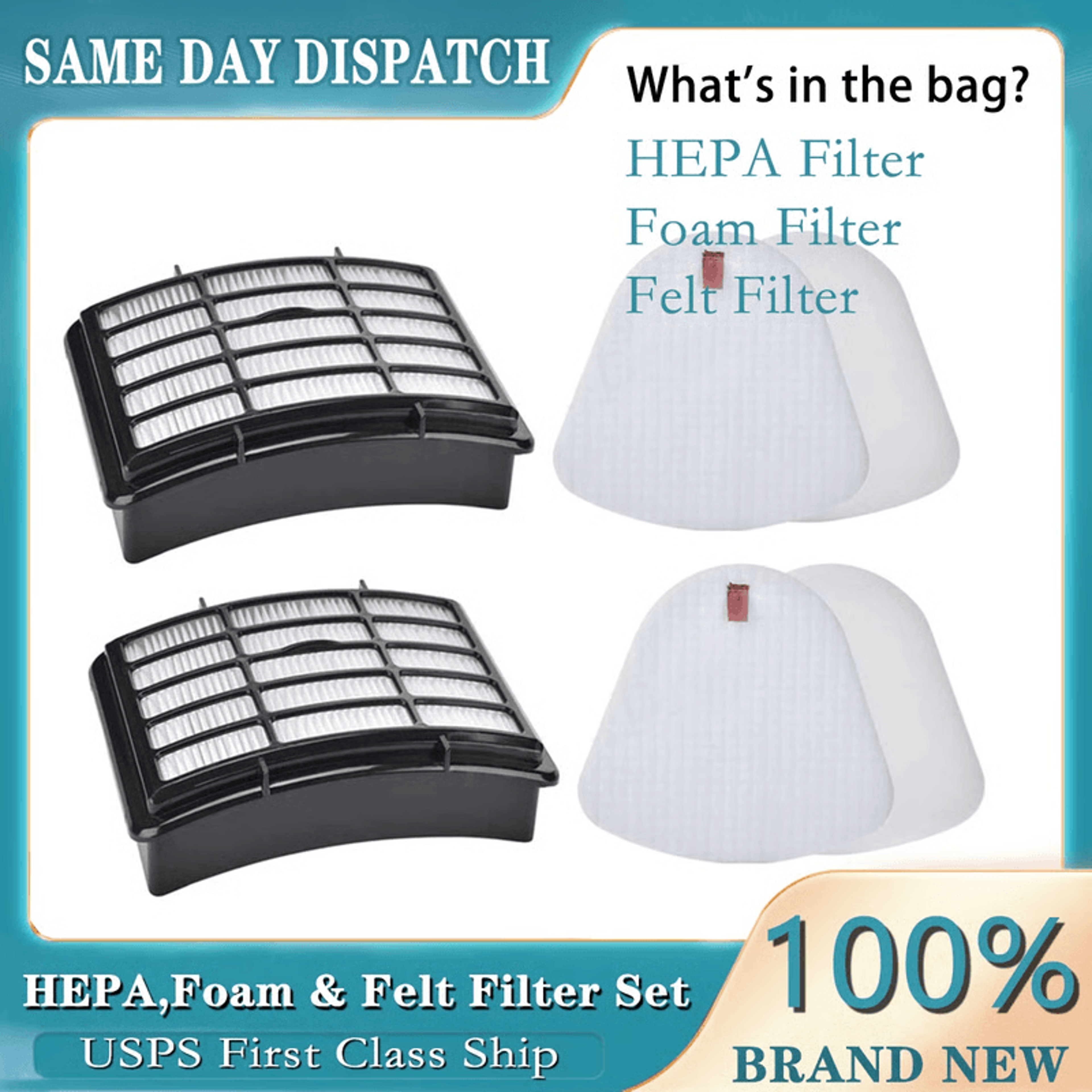 Vacuum Filter Replacement Kit For Shark Navigator  Fits NV350 NV360 NV370 XFF350 XHF350 8