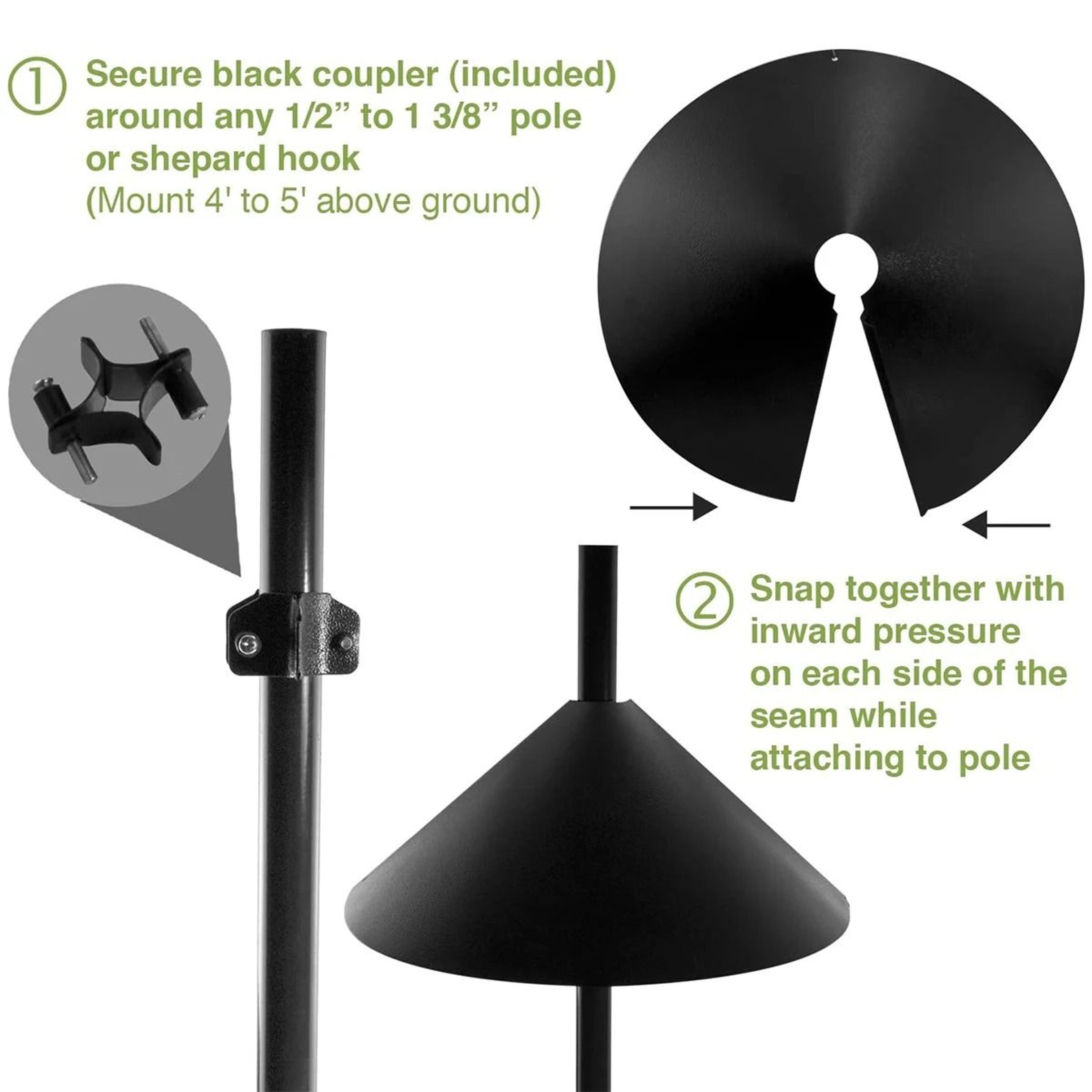 Wrap Around Squirrel Baffle  Durable Plastic Bird Feeder Protection  1218 Inch Squirrel Proof Guard 3