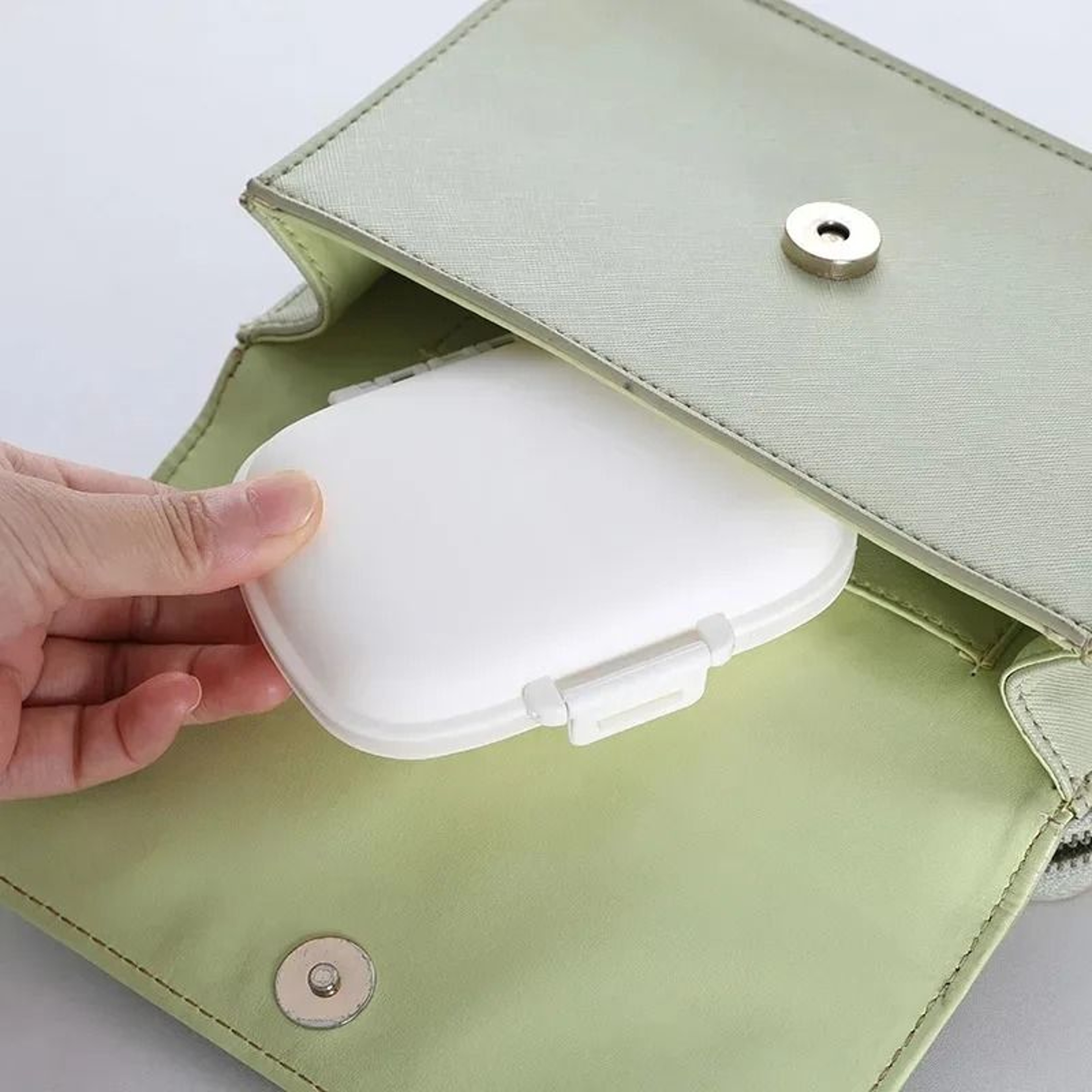 Mini Portable 8Grid Pill Box  Wheat Straw Travel Medicine Organizer  Sealed Tablet Container 5