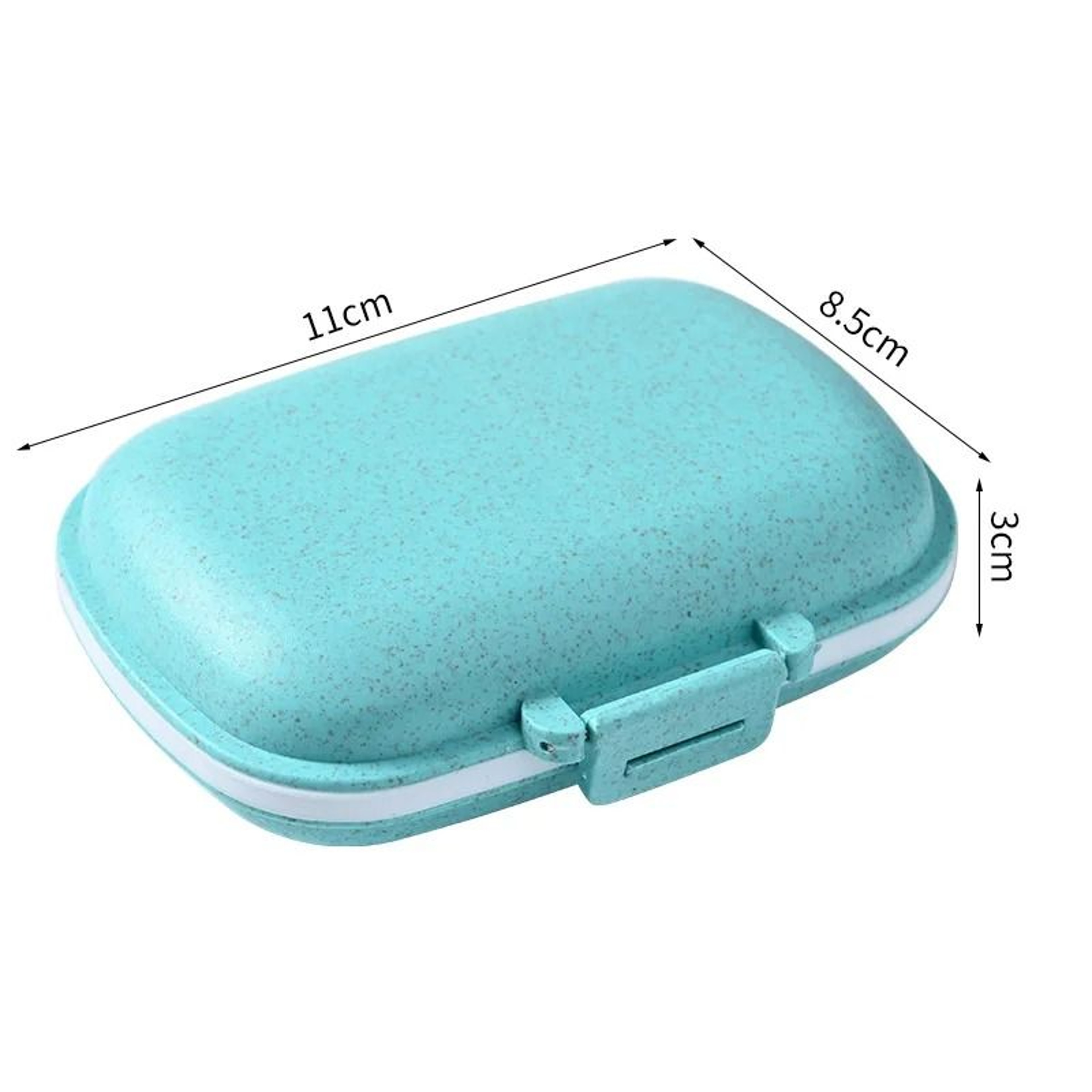 Mini Portable 8Grid Pill Box  Wheat Straw Travel Medicine Organizer  Sealed Tablet Container 8
