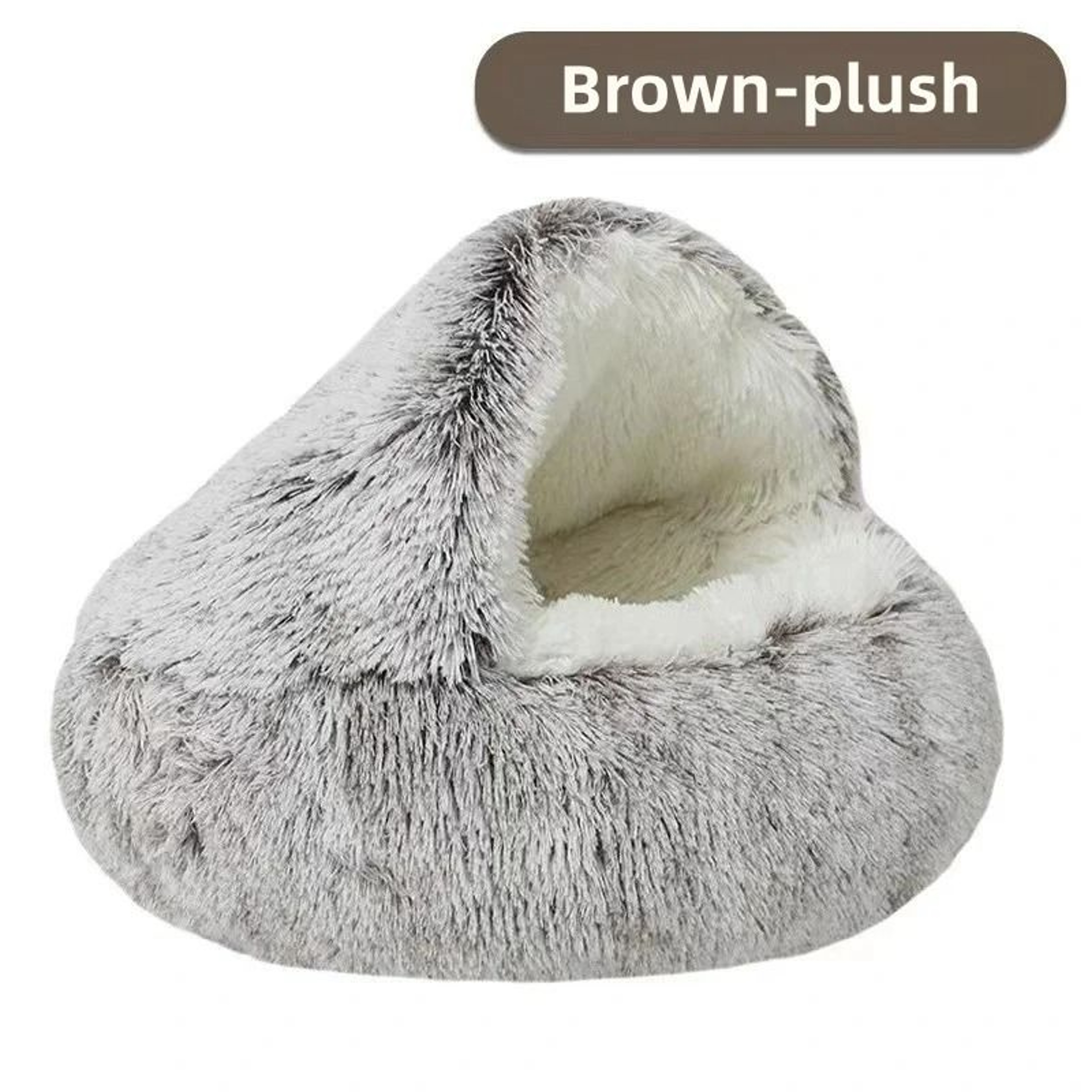 SemiEnclosed Plush Pet Bed  Autumn  Winter Warm Shell Nest For Cats  Small Dogs 8