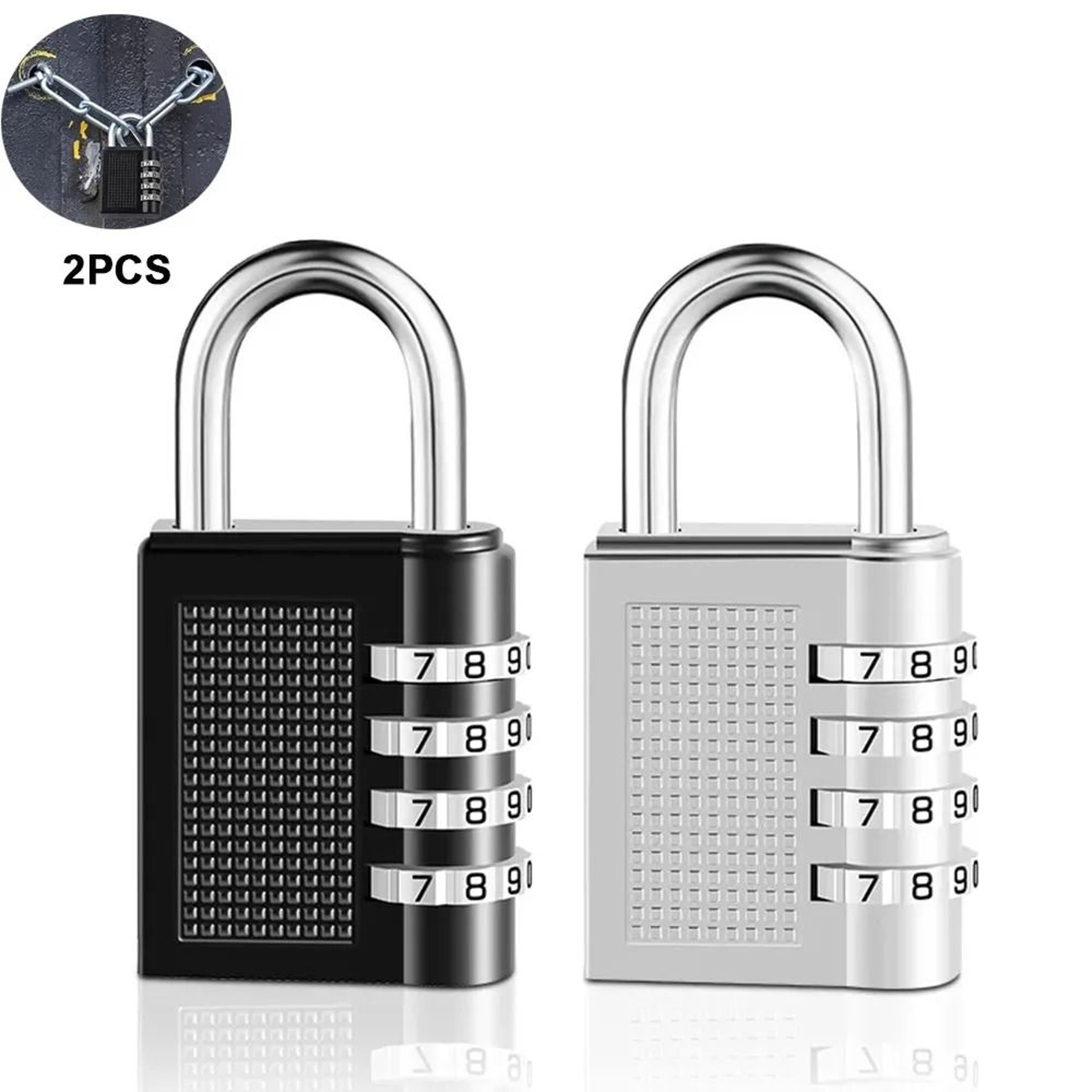 2PCS 4Digit Combination Padlocks  Waterproof Zinc Alloy Security For School  Gym Lockers 0