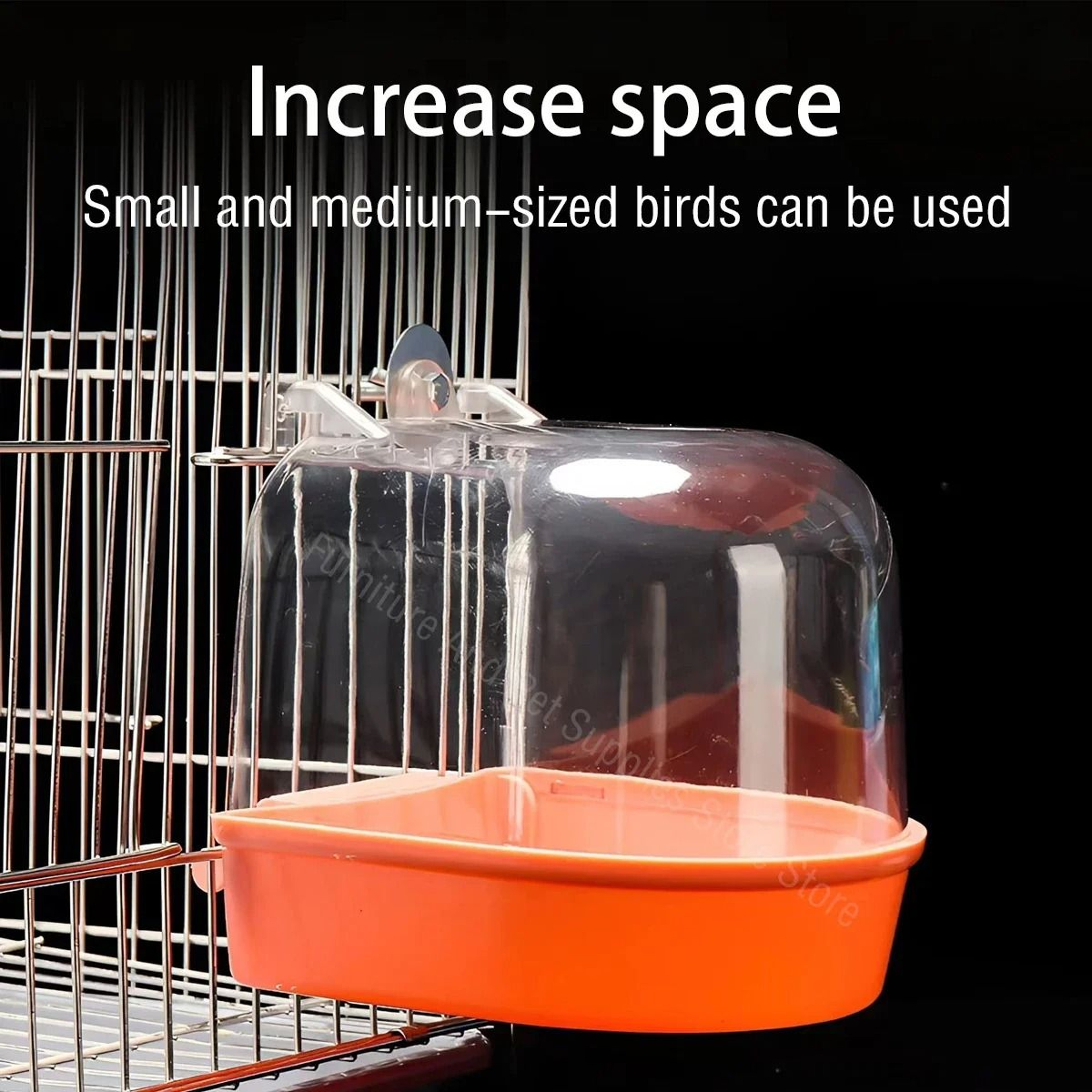 Hanging Bird Bath Box  Clear Parakeet Shower For Cages  Professional Bird Grooming Accessory 3