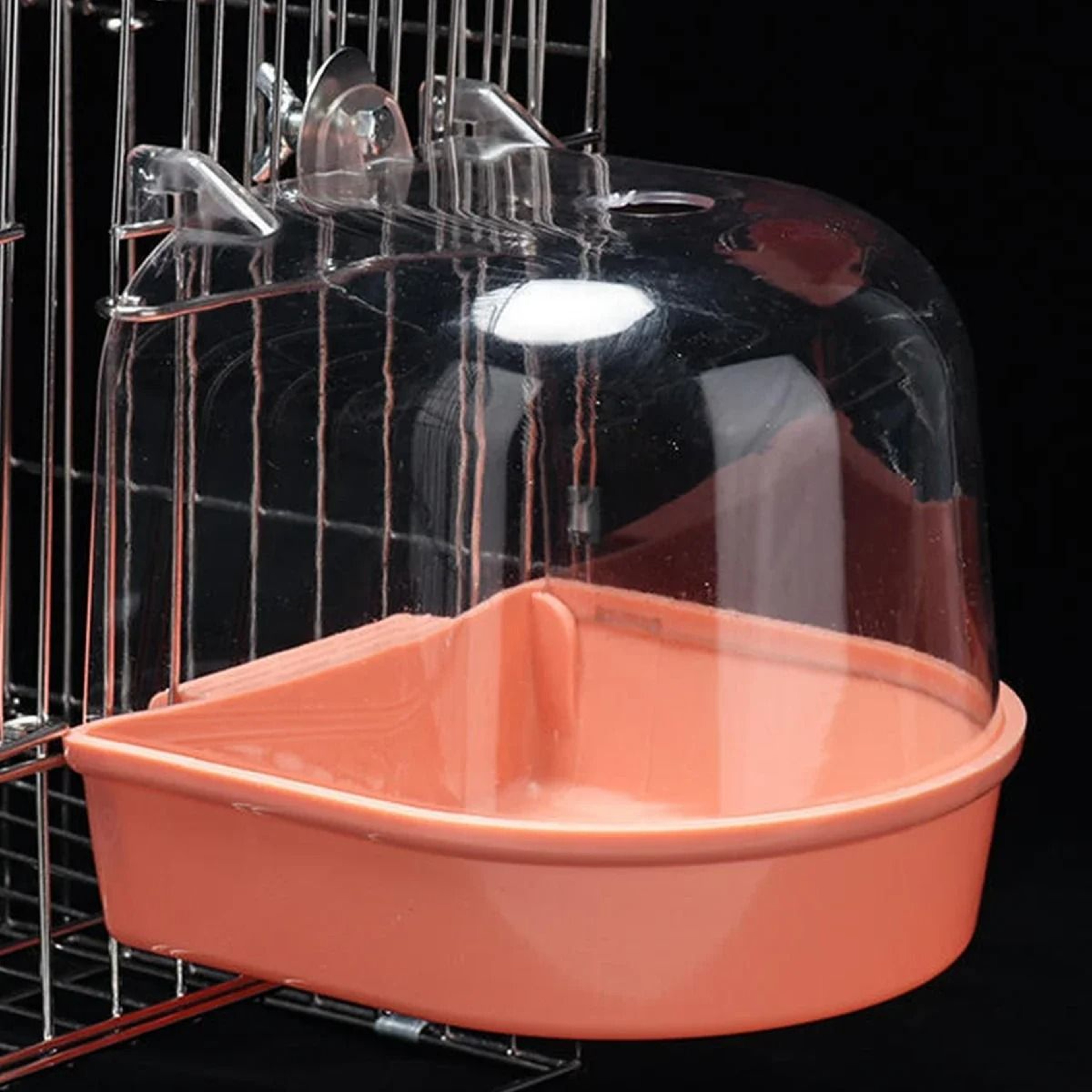 Hanging Bird Bath Box  Clear Parakeet Shower For Cages  Professional Bird Grooming Accessory 8