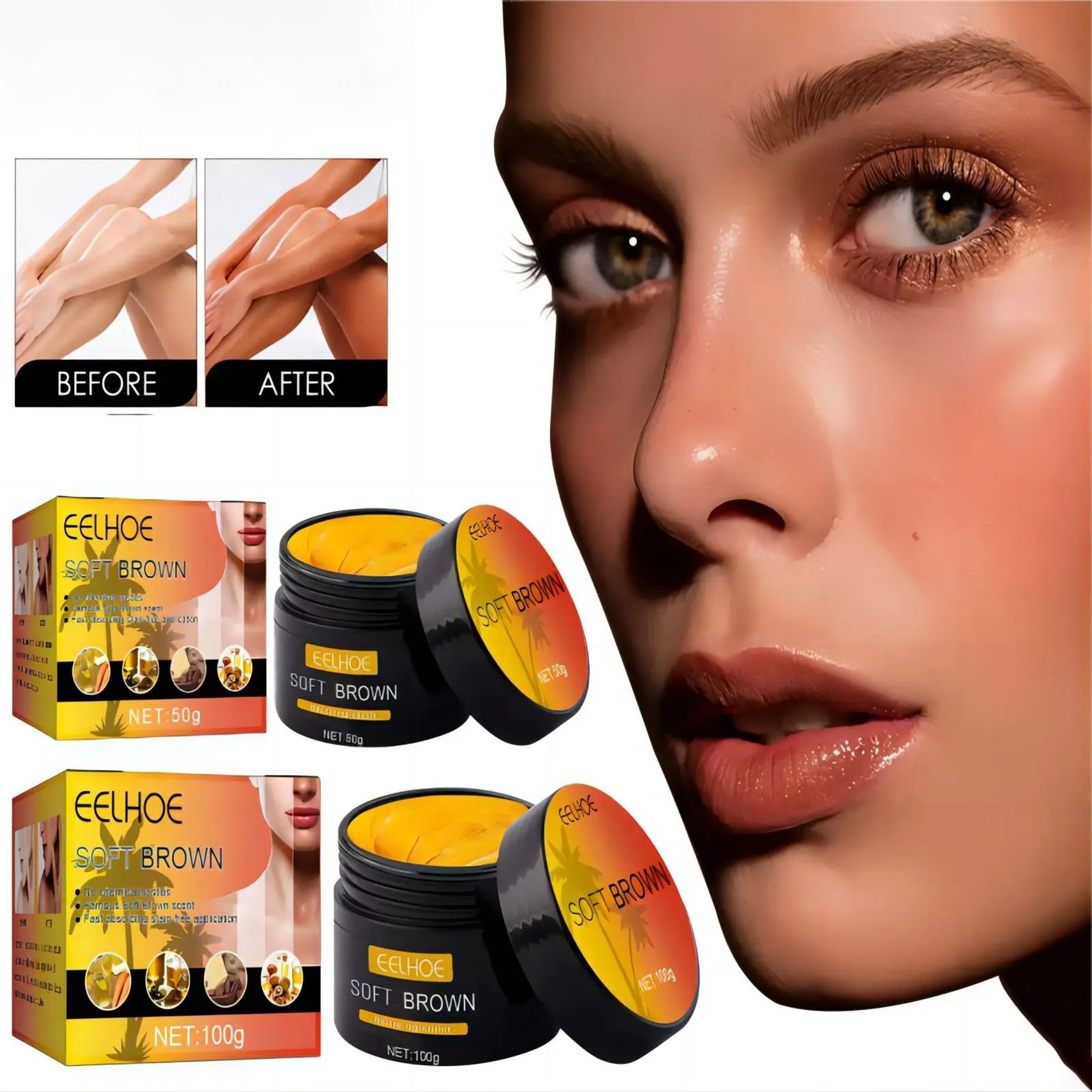 EELHOE Tanning Cream LongLasting Bronzer For Face And Body Nourishing Natural SelfTanning Lotion 0