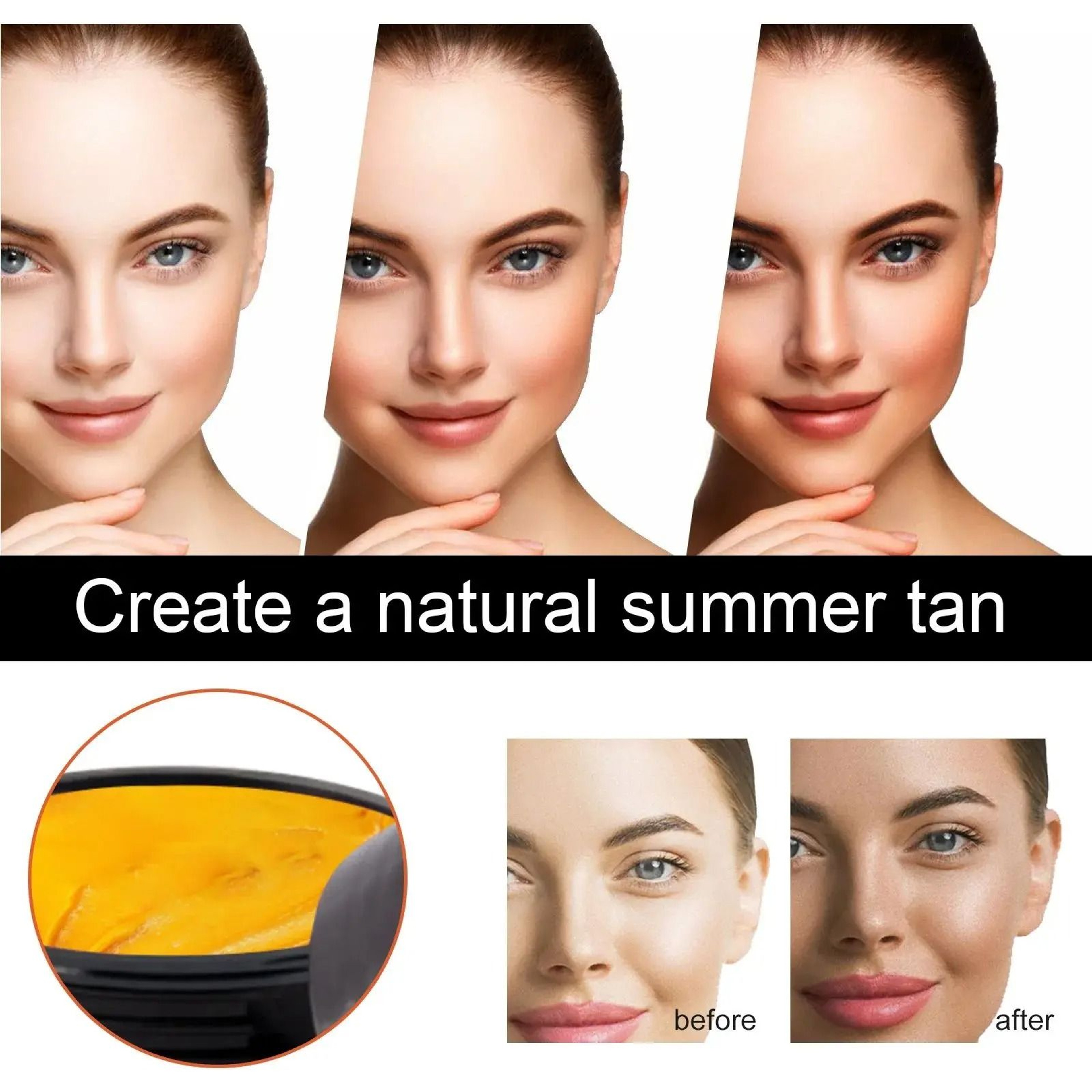 EELHOE Tanning Cream LongLasting Bronzer For Face And Body Nourishing Natural SelfTanning Lotion 3