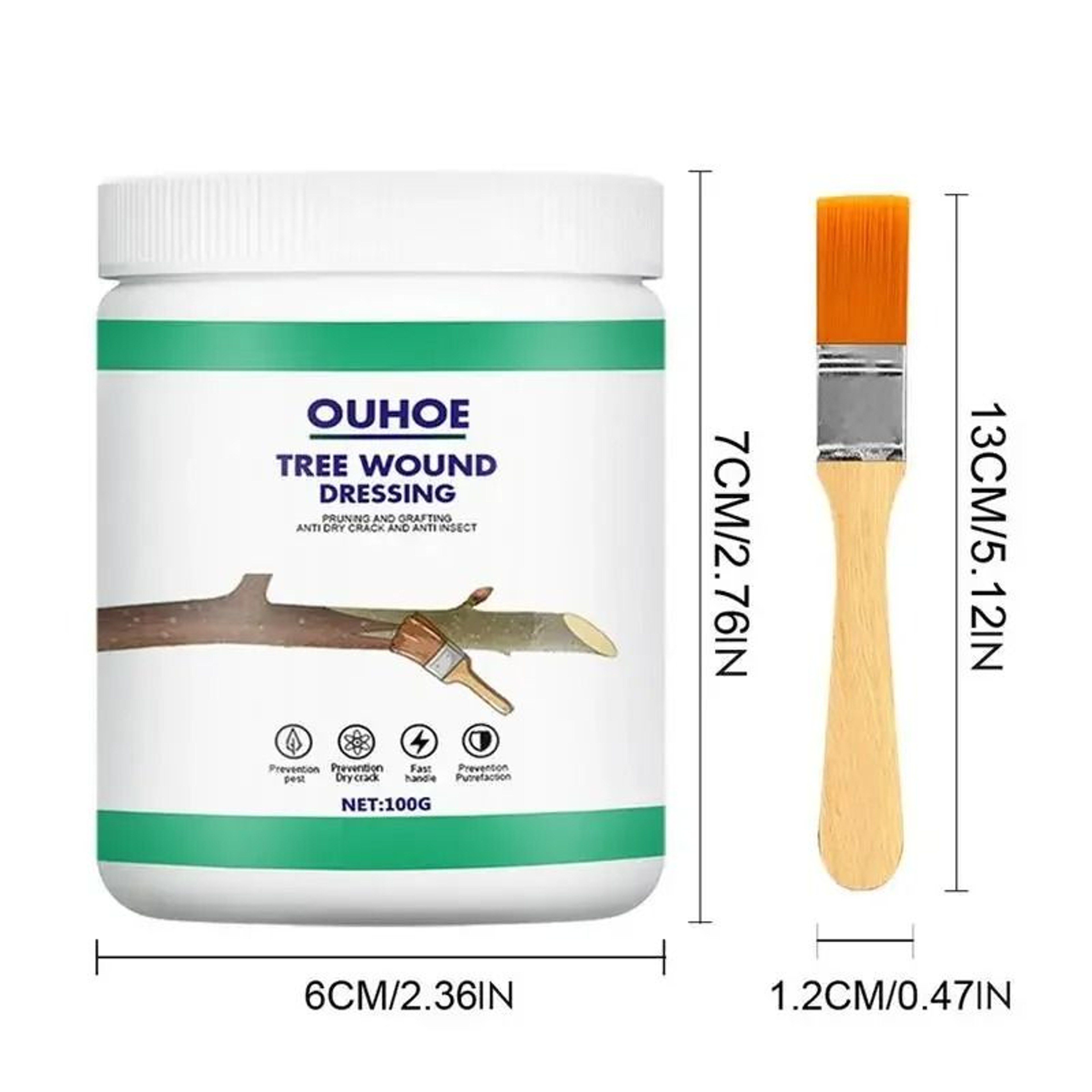 Tree Grafting Paste And Bonsai Cut Wound Sealer With Brush For Pruning And Plant Repair 5