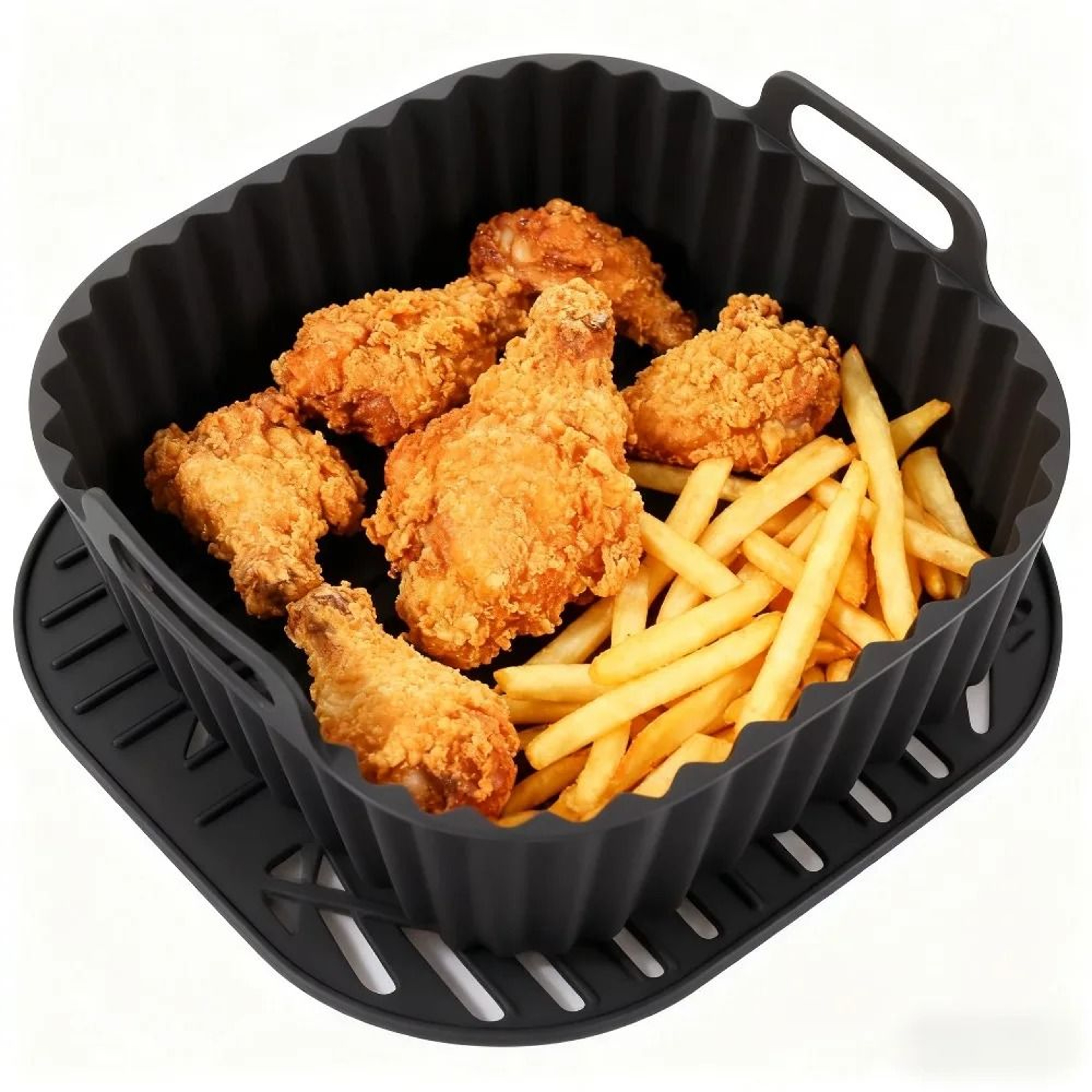 Reusable Square Silicone Air Fryer Liners For 47QT Baskets NonStick Heat Resistant Baking Mat 0