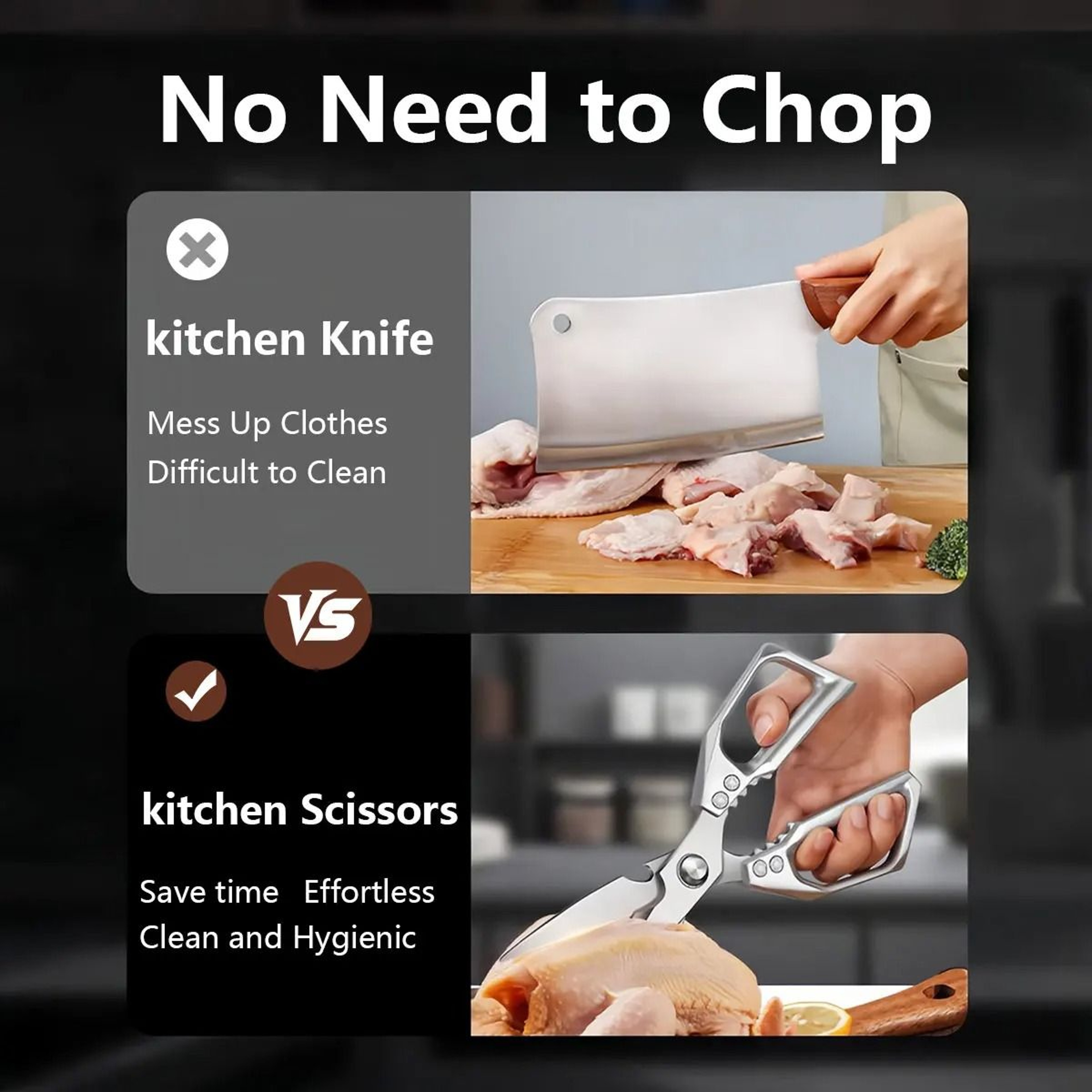 Stainless Steel Kitchen Shears And Multifunctional Food Scissors 4