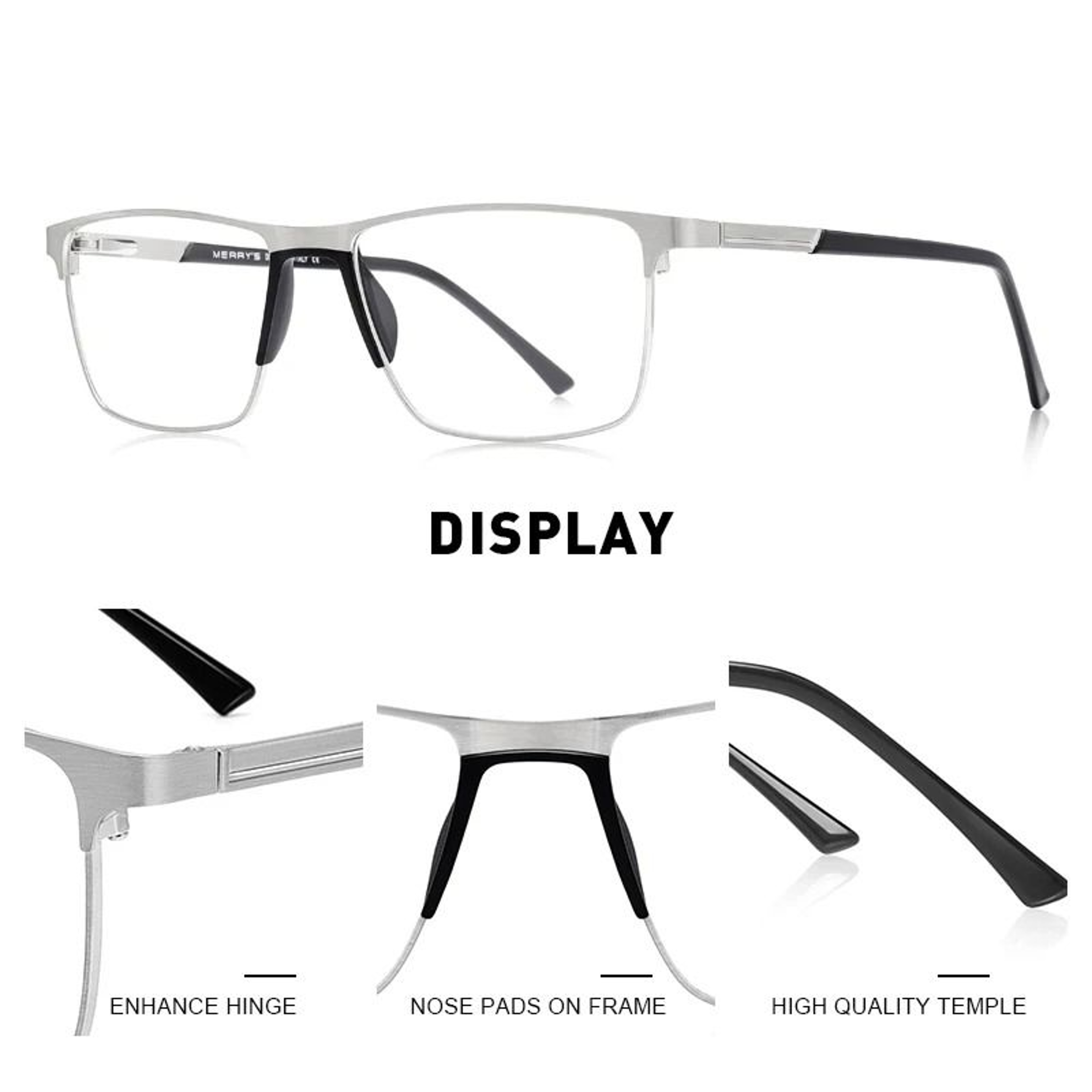 MERRYS DESIGN Mens Titanium Alloy Ultralight Square Optical Frames 1