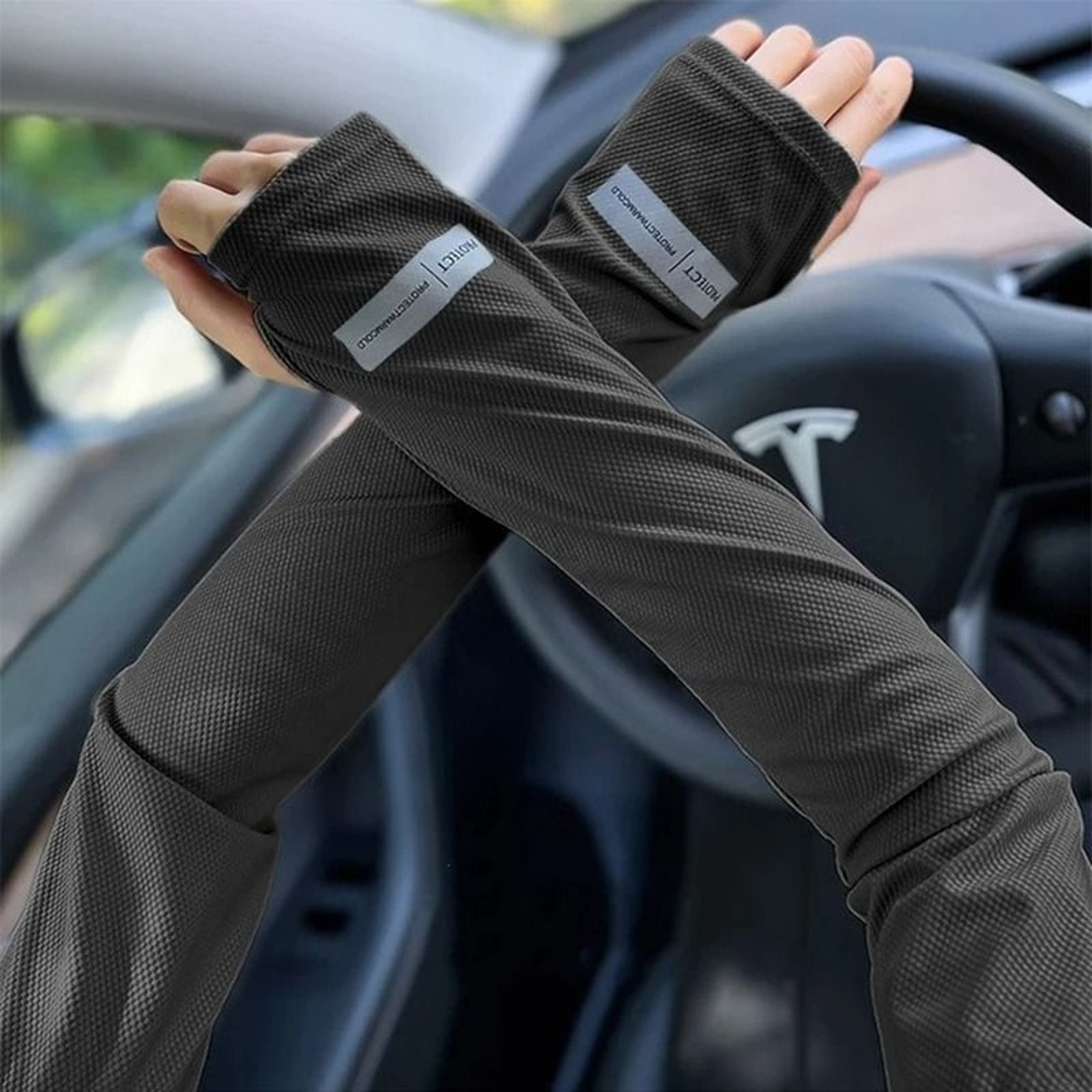 Mens Large Size Japanese Ice Silk Sun Protection Sleeves  Summer UV Arm Covers 10