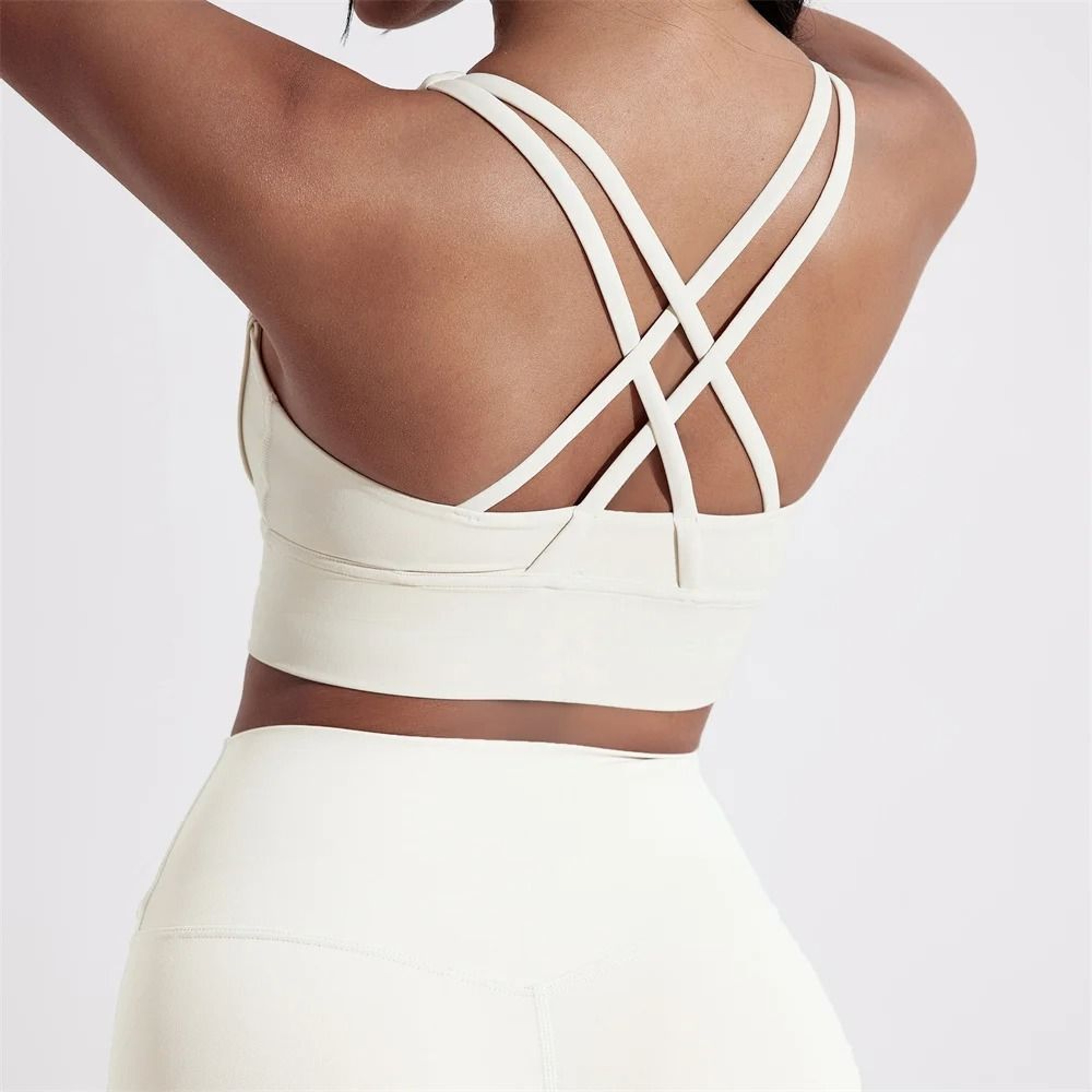 Womens HighStrength CrossBack Sport Bra  Solid Color Fitness Yoga Top 21