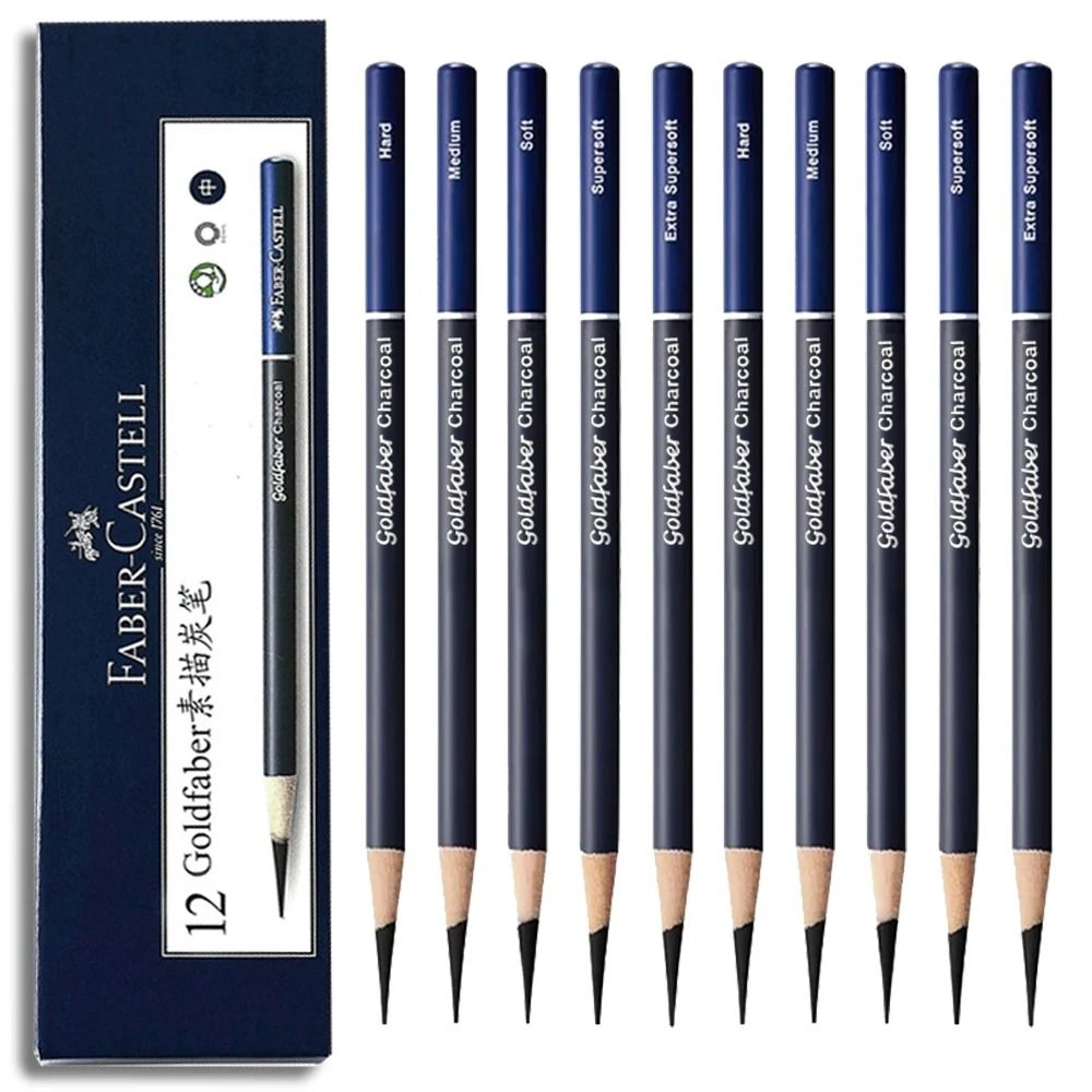FaberCastell Goldfaber Professional Sketching Charcoal Pencils  Artisan Grade 0