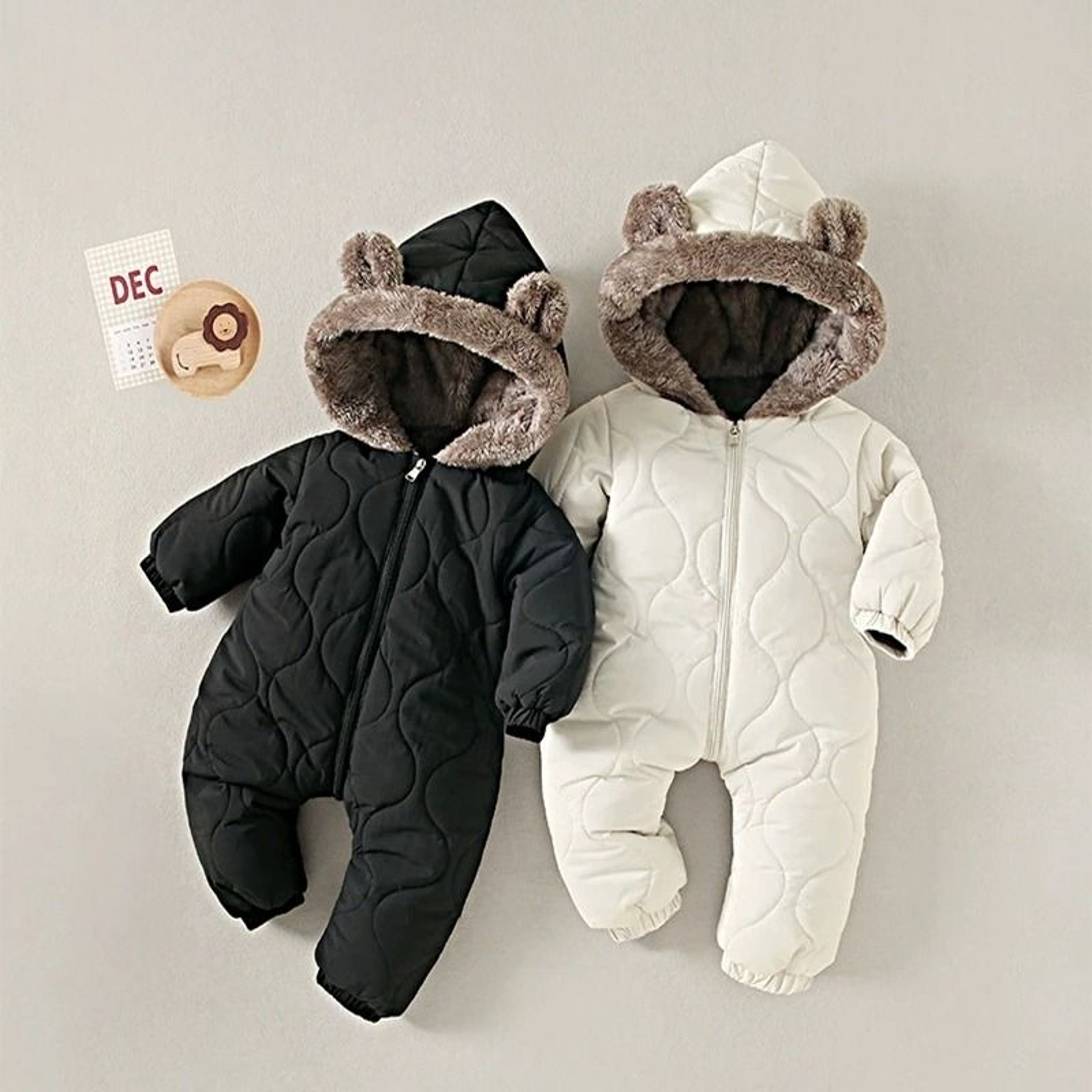 2025 Newborn Winter Snowsuit  VelvetLined Thermal Jumpsuit  Romper 5