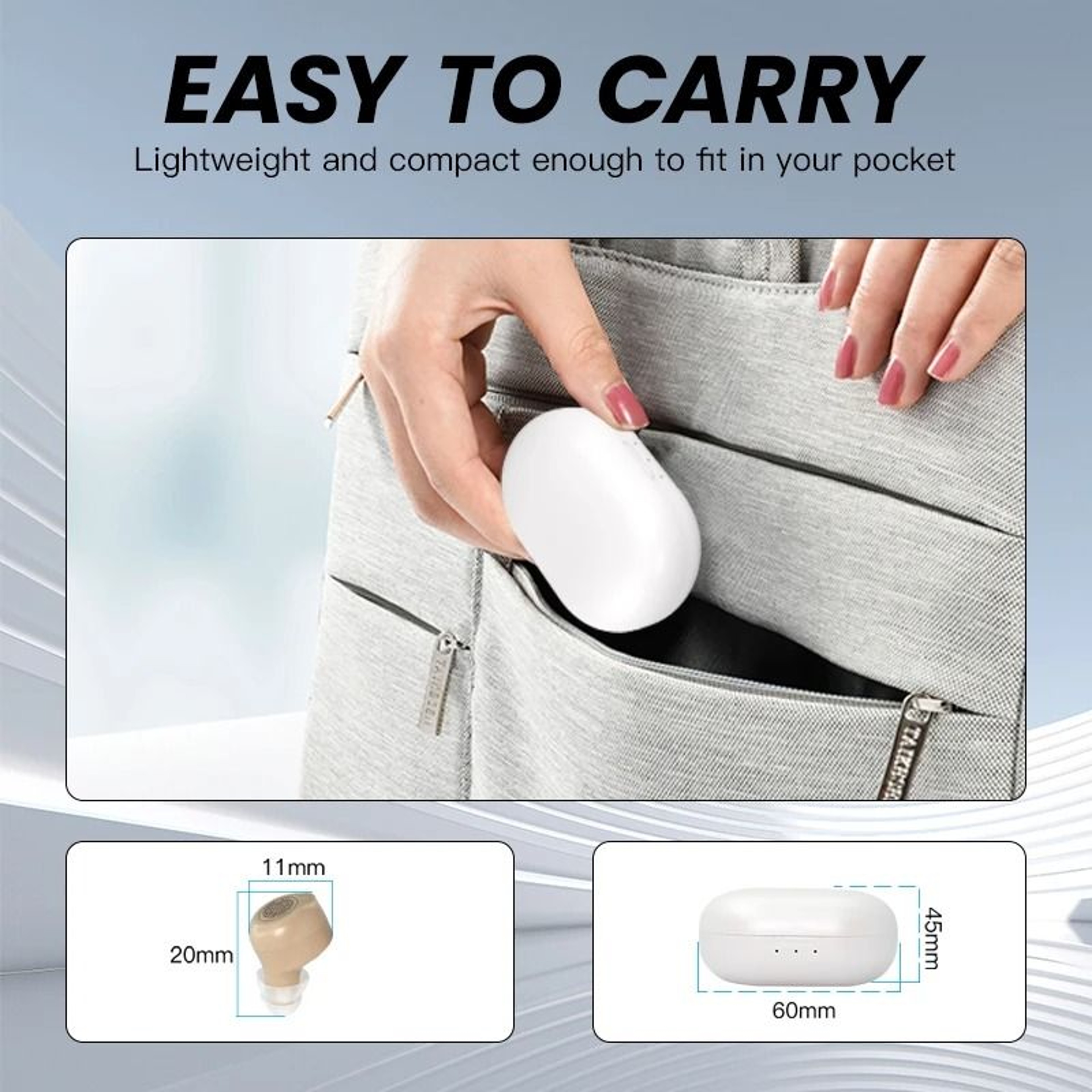 TouchControl Rechargeable Hearing Aid Pair  Mini Sound Amplifier For Seniors 3