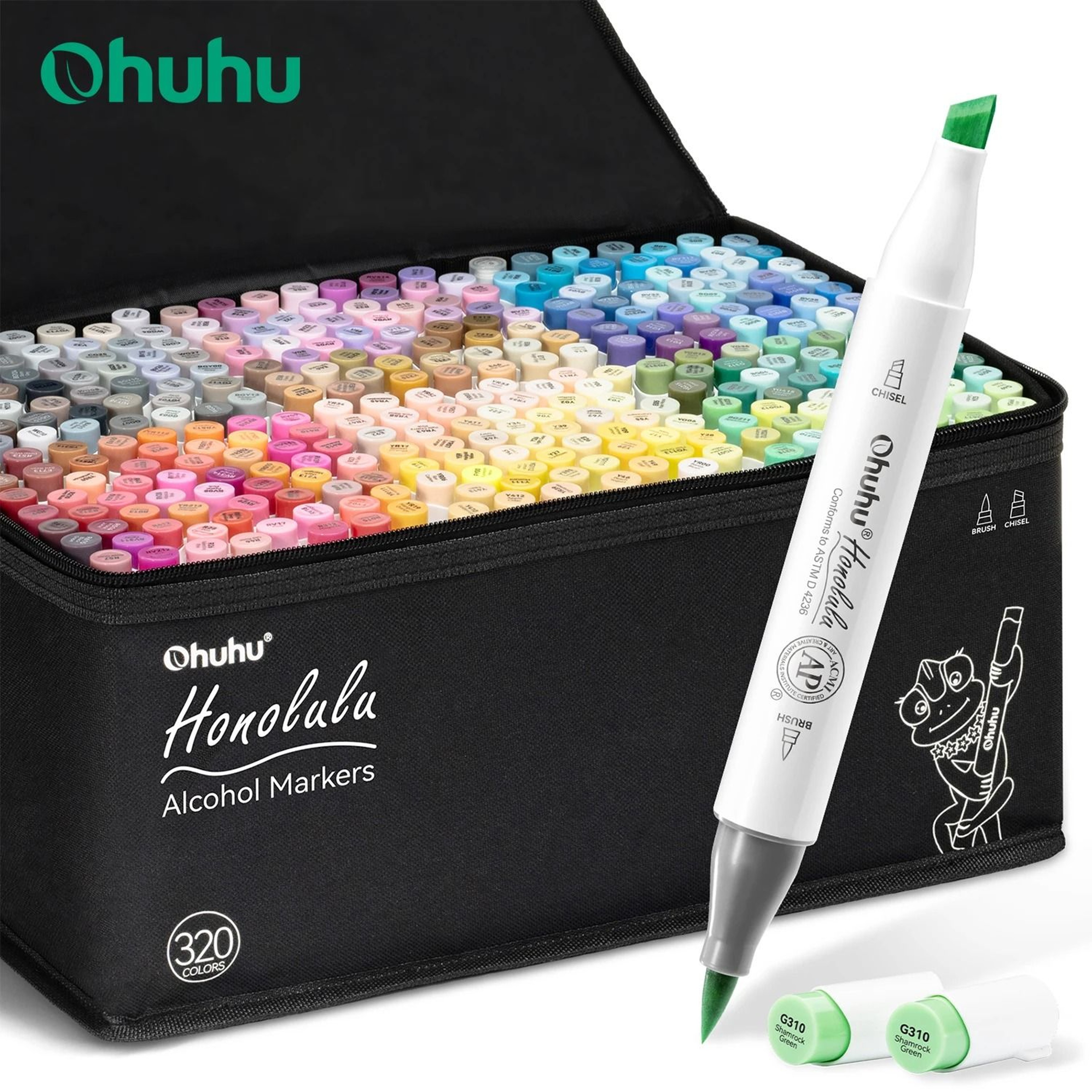 Ohuhu Honolulu 320Color Master Marker Set  Refillable Alcohol Art Markers 0