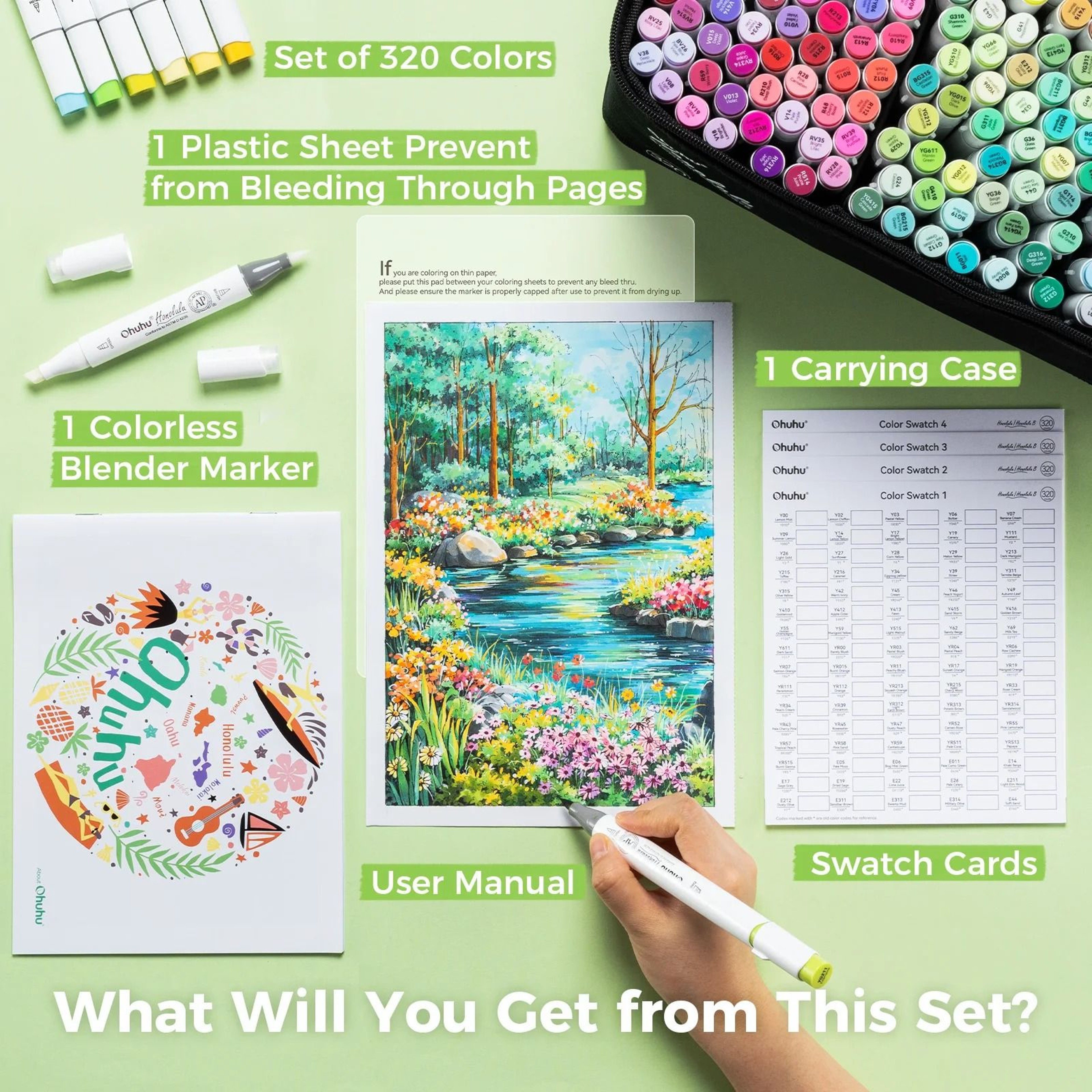 Ohuhu Honolulu 320Color Master Marker Set  Refillable Alcohol Art Markers 3