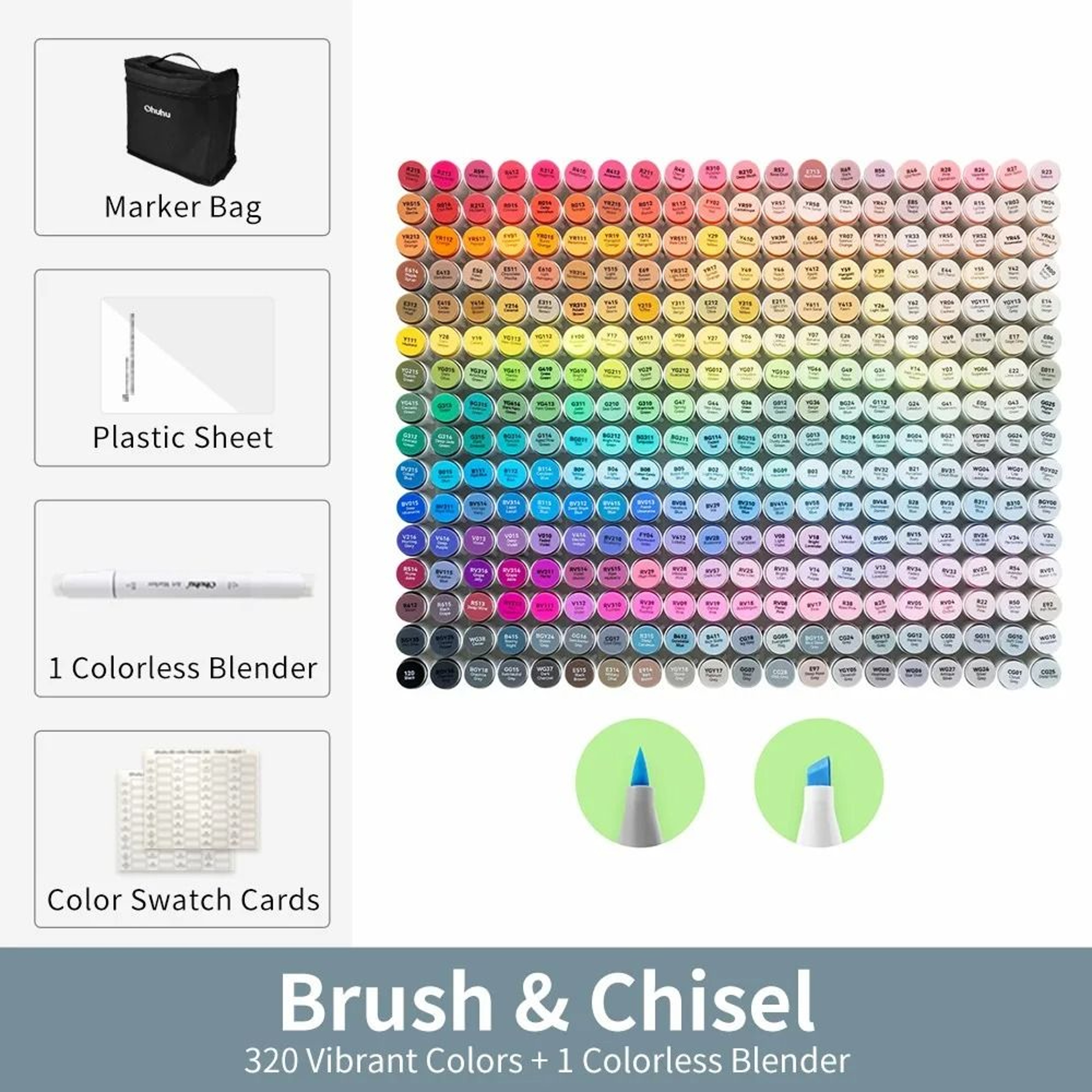 Ohuhu Honolulu 320Color Master Marker Set  Refillable Alcohol Art Markers 7