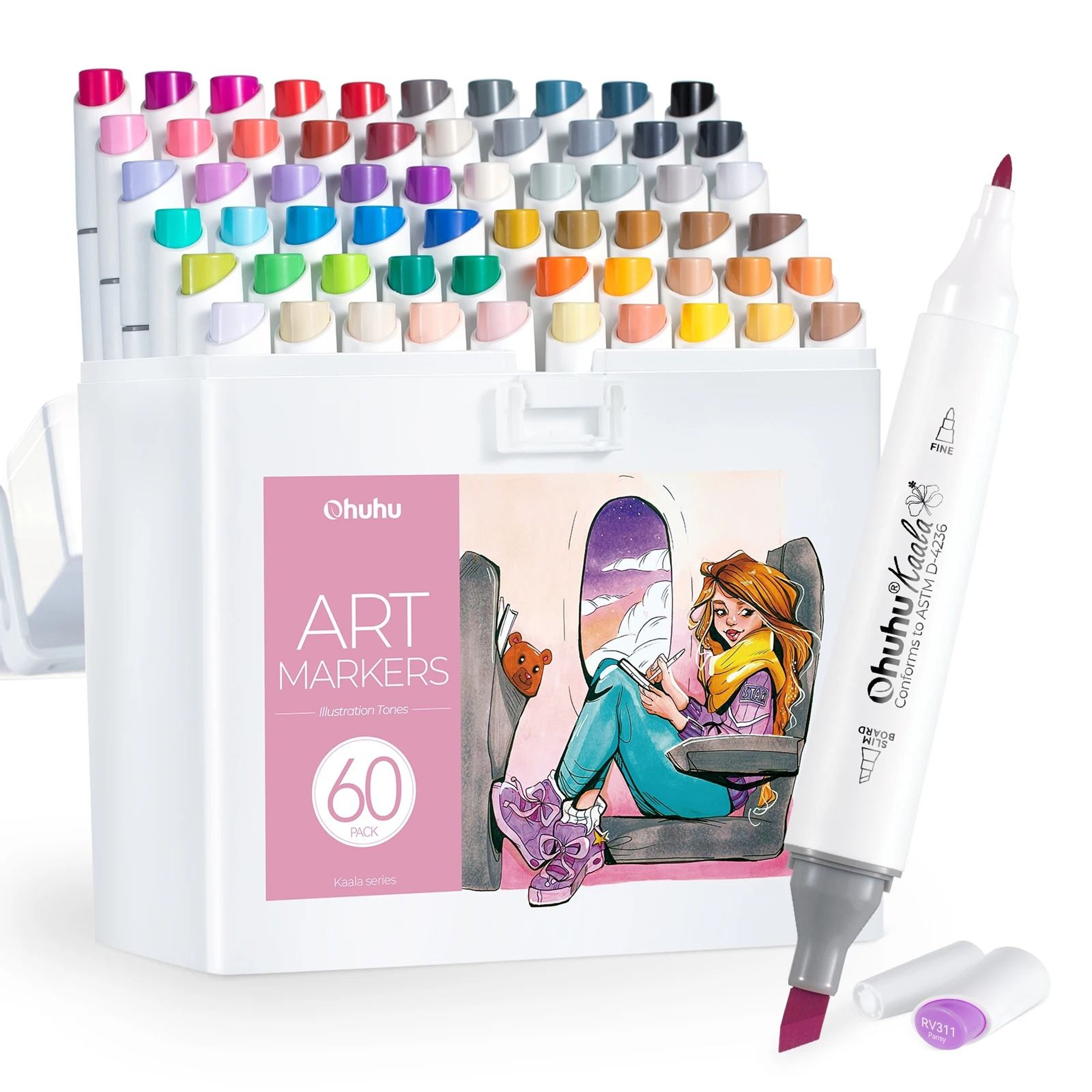 Ohuhu Kaala Professional Art Marker Set  Dual Tip Refillable Alcohol Markers 9
