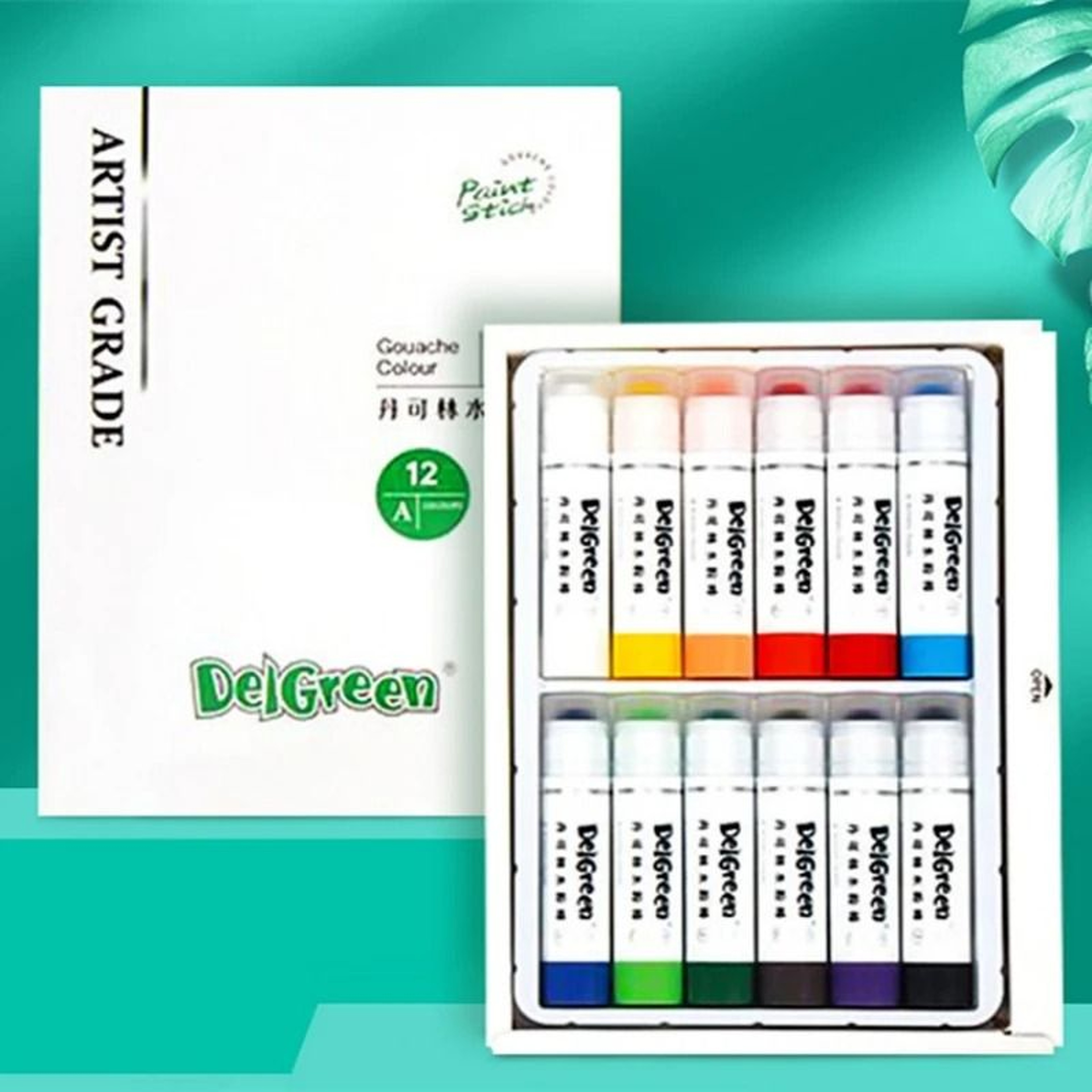 Artist Series Soft Solid Gouache Paint Sticks  Washable NonToxic Drawing Pastels 0