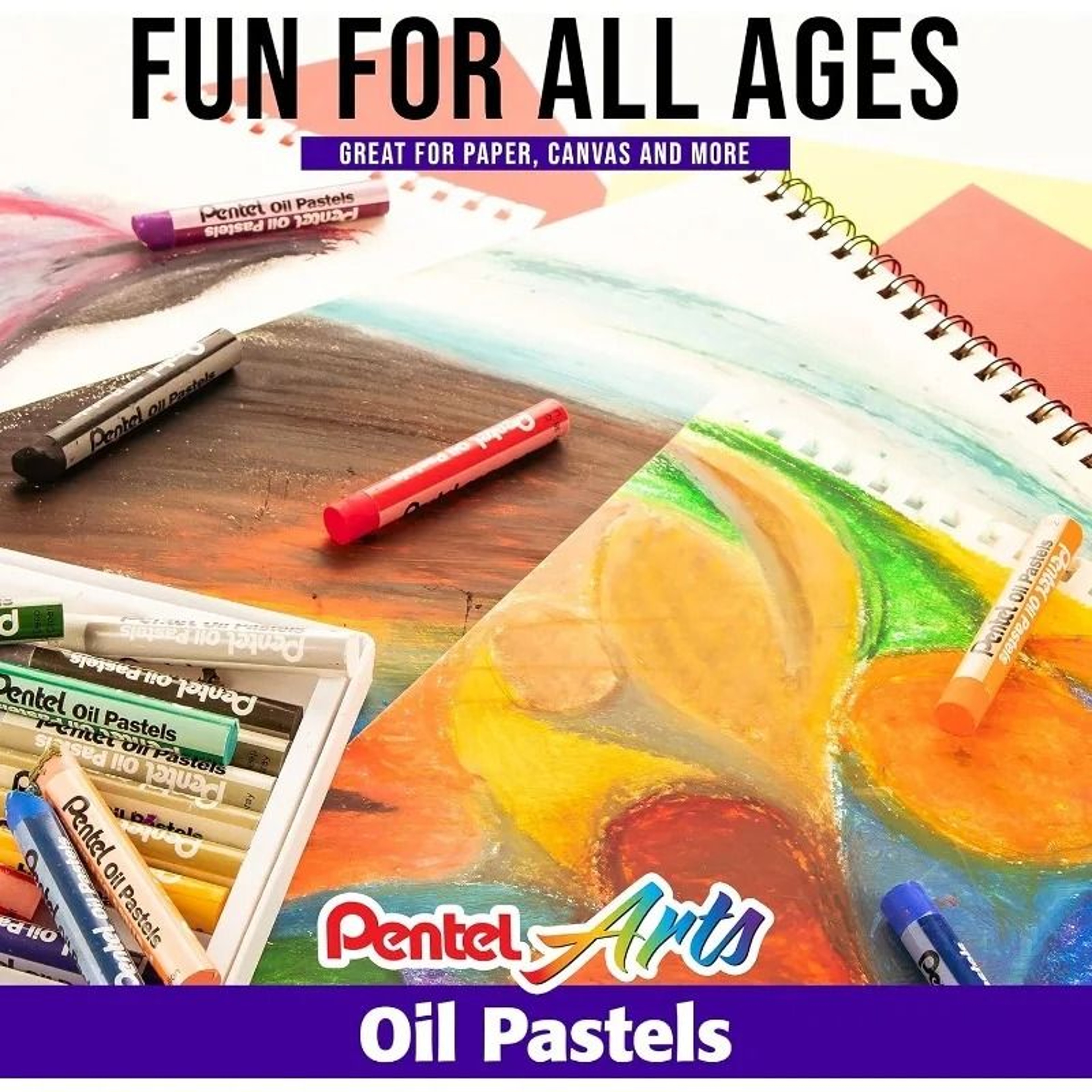 Pentel Arts Professional Oil Pastel Set  Brilliant Assorted Colors PHN Series 2