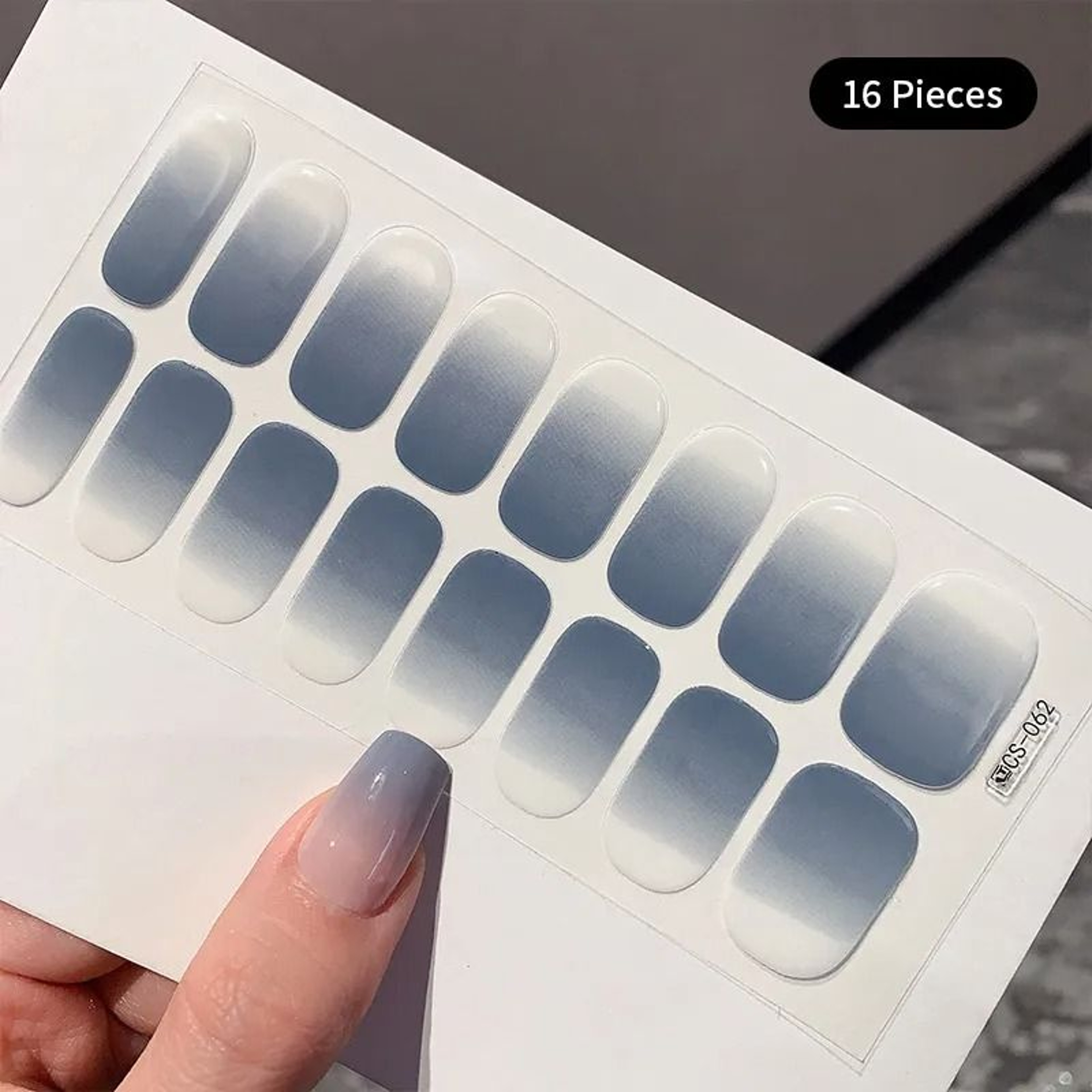 Semi Cured Nail Wrap Gradient Multi Color Solid Gel Full Cover Slider Self Adhesive Nail Decal 8