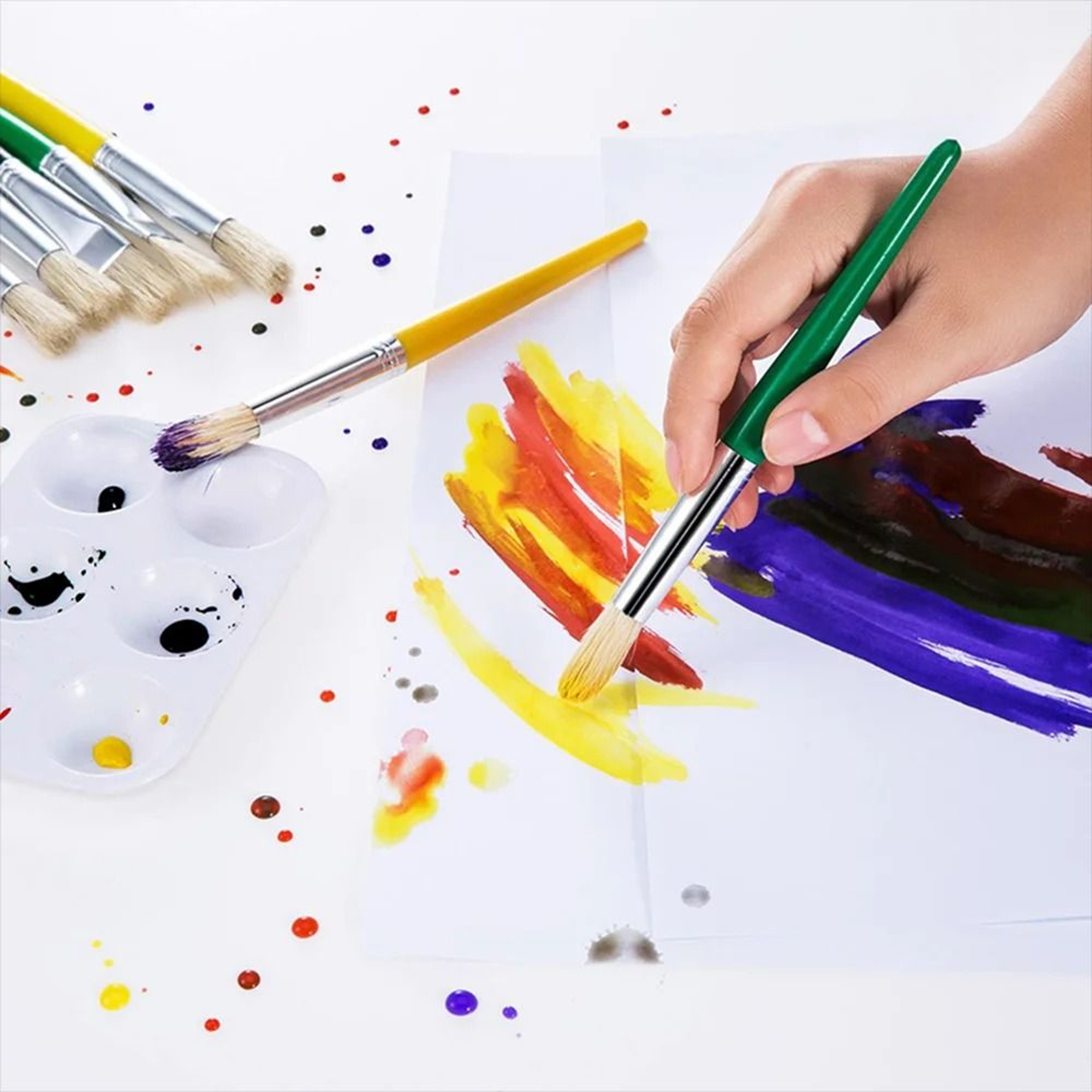 White Plastic Paint Tray Palette Watercolor Color Mixing Tray For Art Party DIY Craft 4