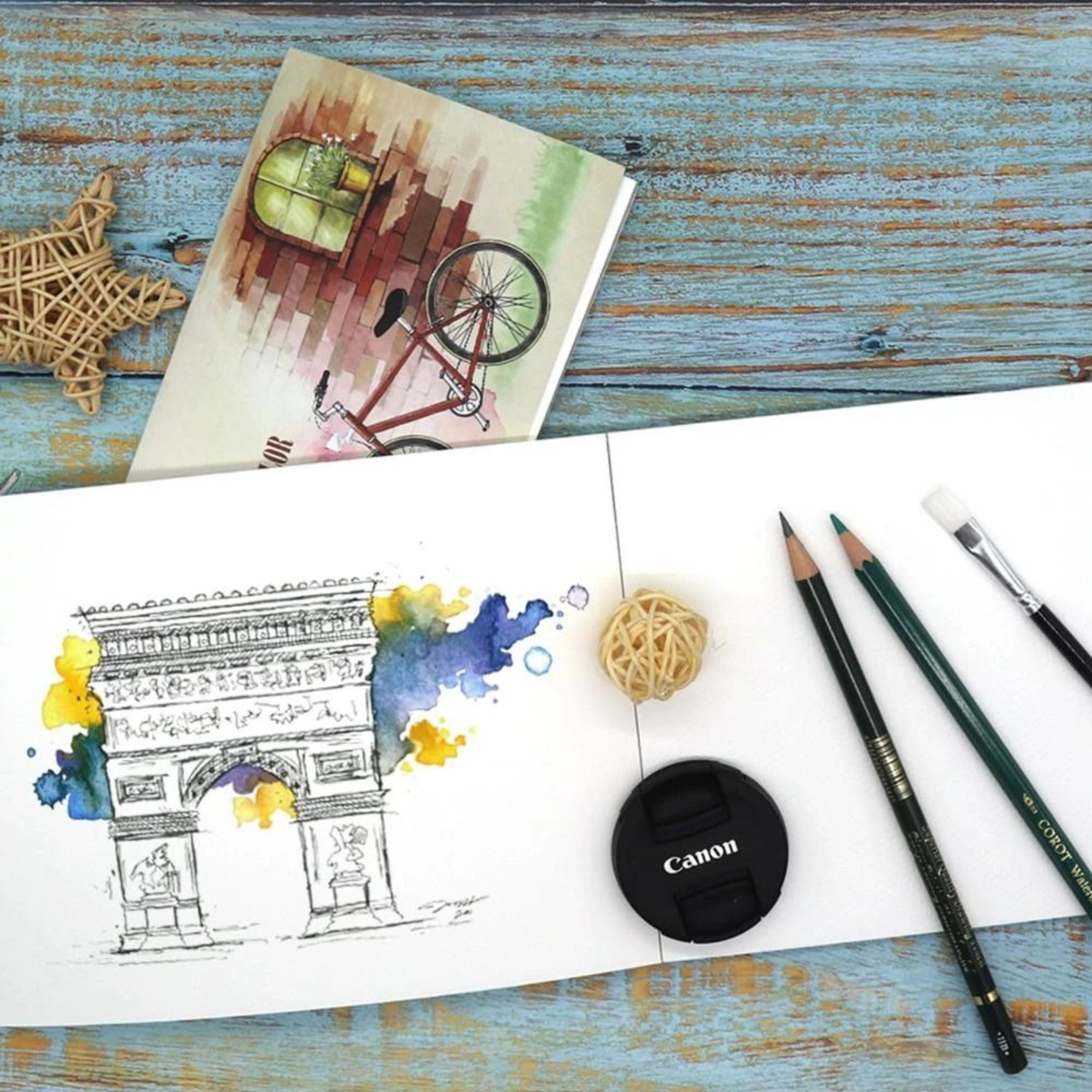 A5A6 300gsm Professional Watercolor Sketchbook 12 Sheets Heavyweight Drawing Handbook 5