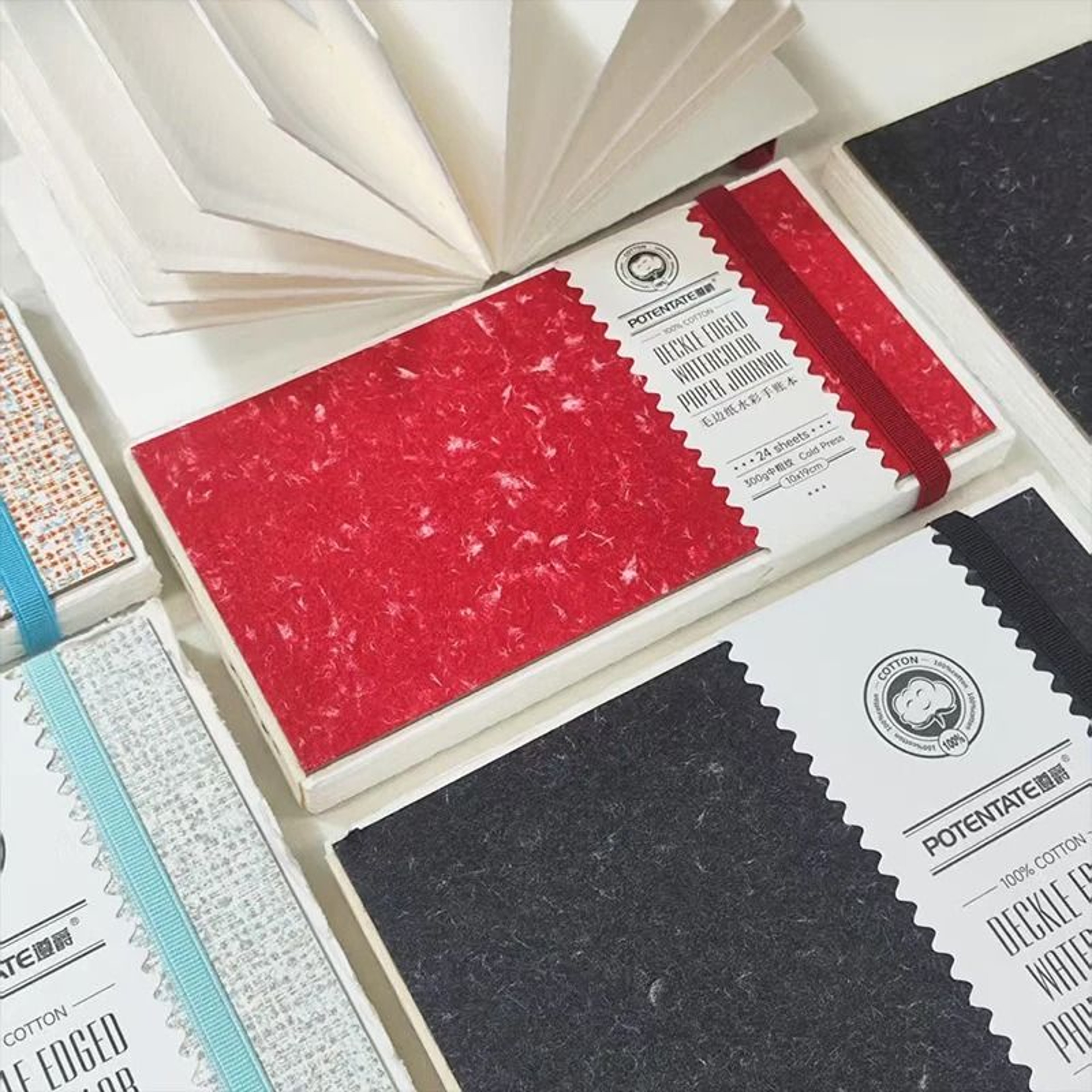 POTENTATE 100 Cotton Square Watercolor Paper Book 300g 140lb 24 Sheets Professional Sketchbook 1